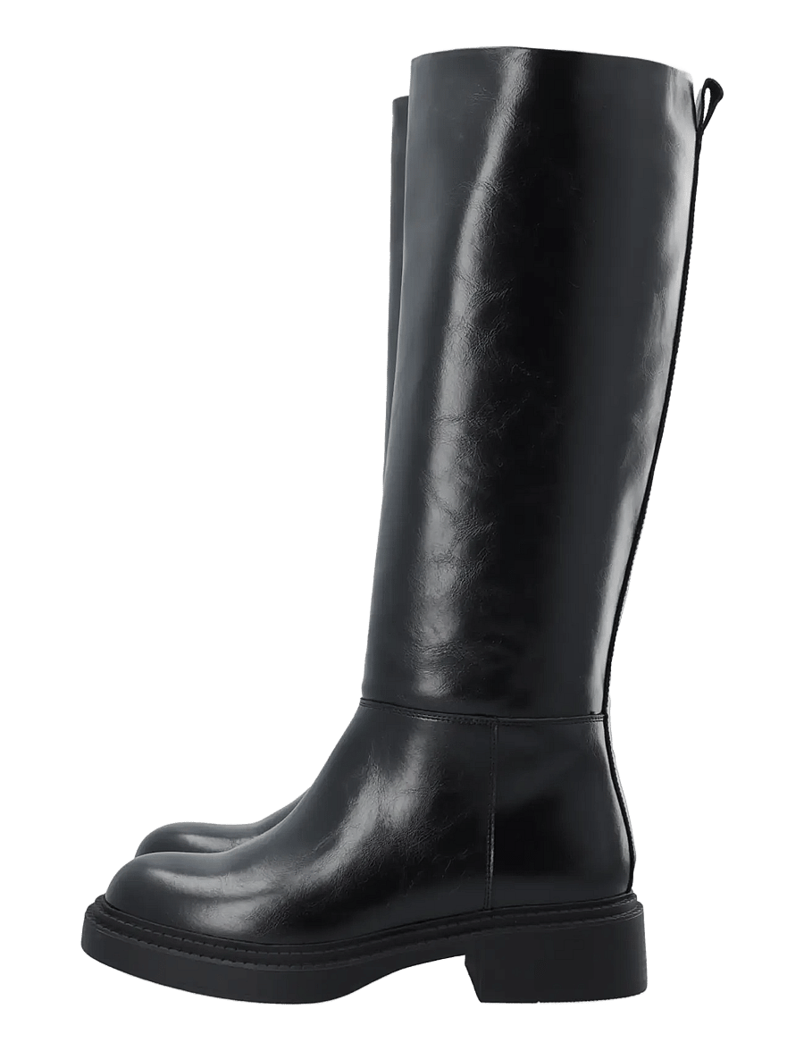 Bianco - BIAWILLOW Knee High Pull On Boot Faux Leather - knähöga stövlar - black - 4