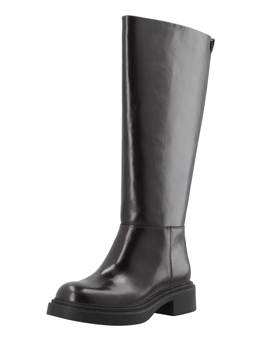 Bianco - BIAWILLOW Knee High Pull On Boot Faux Leather - knähöga stövlar - brown - 0