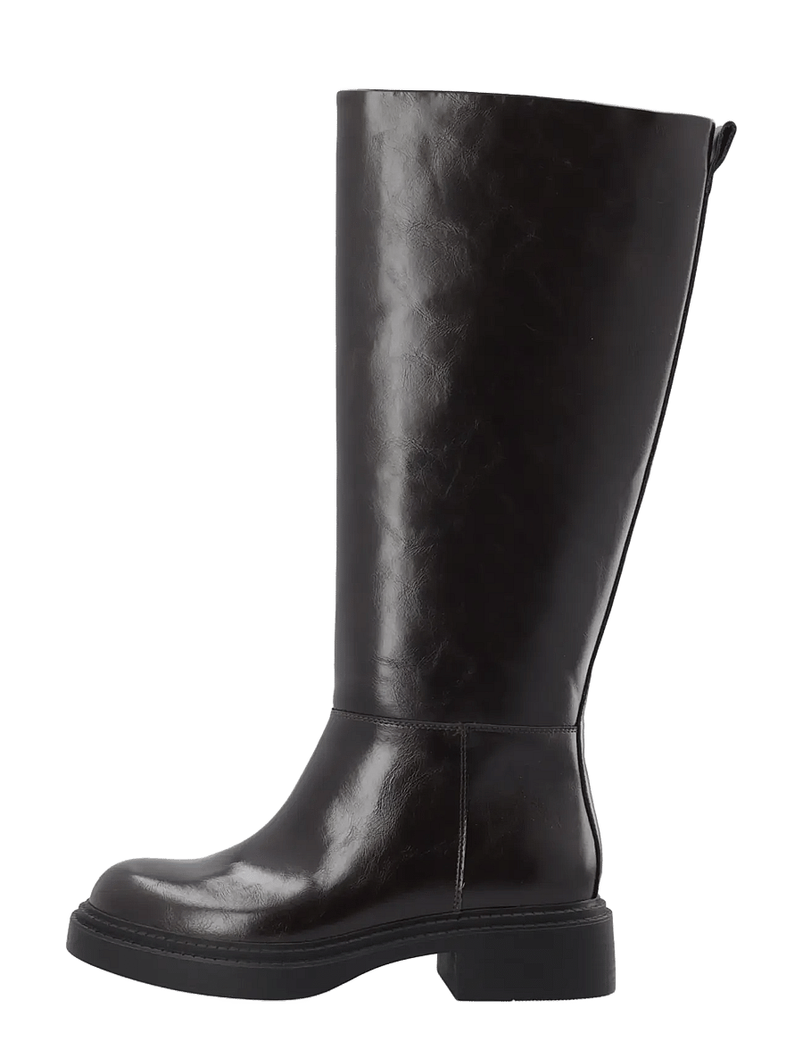 Bianco - BIAWILLOW Knee High Pull On Boot Faux Leather - knähöga stövlar - brown - 1