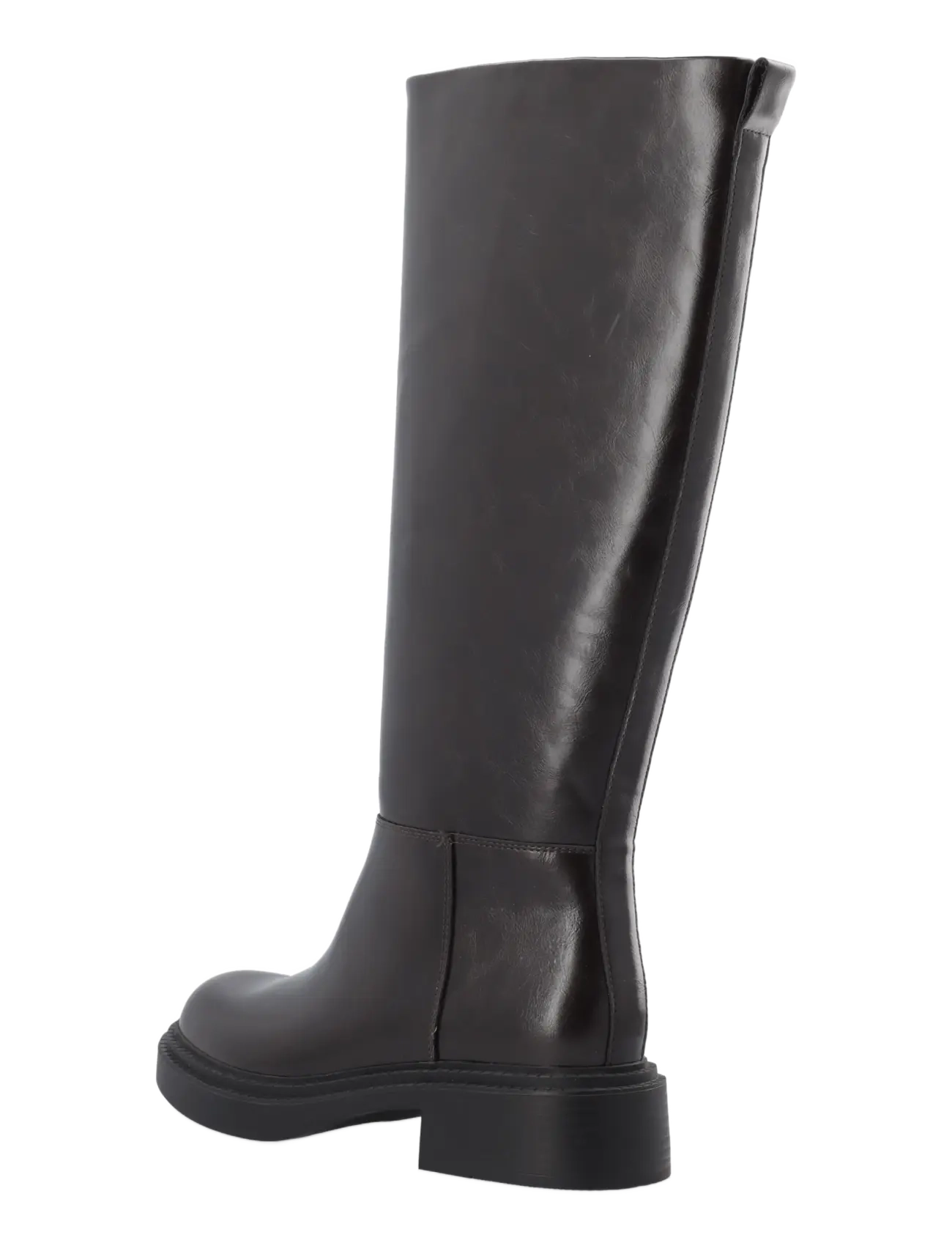 Bianco - BIAWILLOW Knee High Pull On Boot Faux Leather - knähöga stövlar - brown - 2