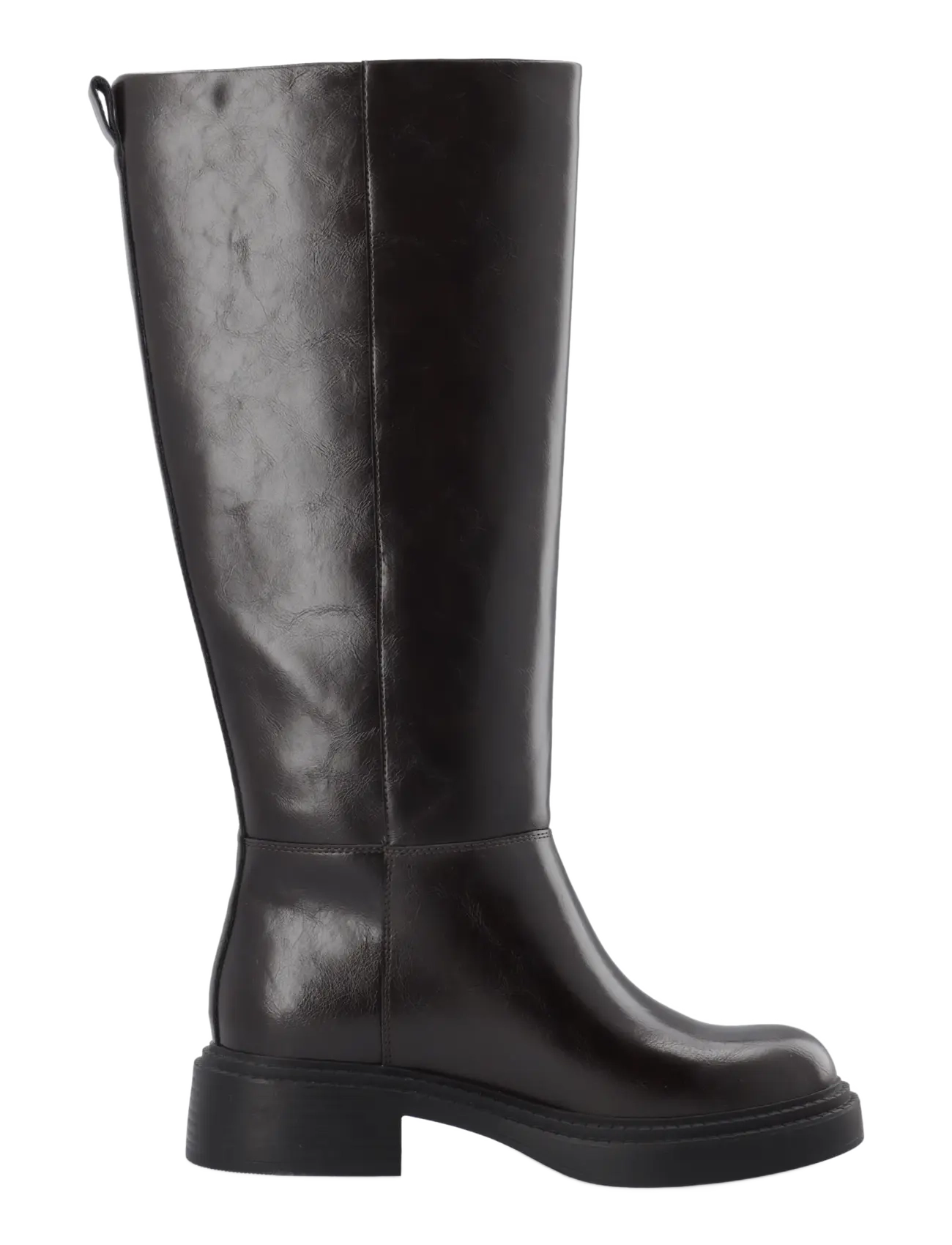 Bianco - BIAWILLOW Knee High Pull On Boot Faux Leather - knähöga stövlar - brown - 3