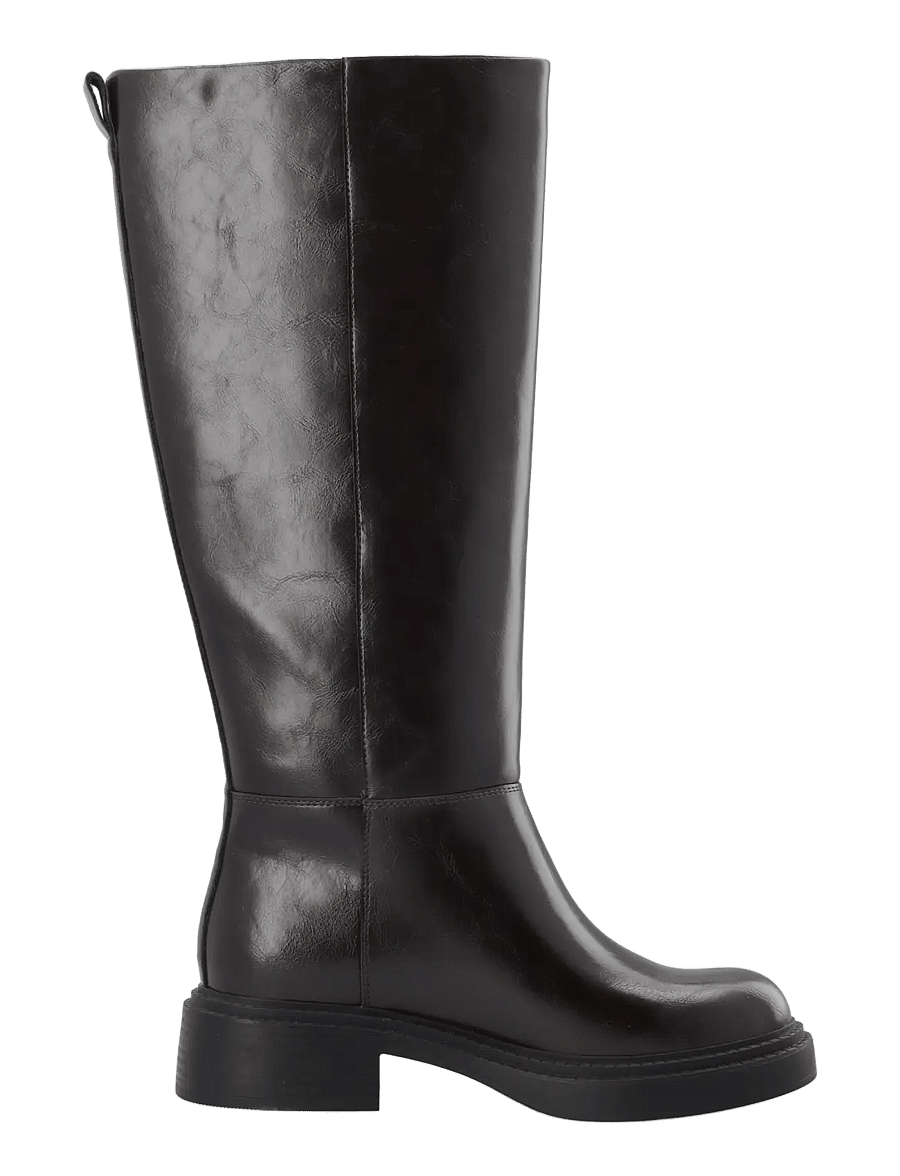 Bianco - BIAWILLOW Knee High Pull On Boot Faux Leather - knähöga stövlar - brown - 3