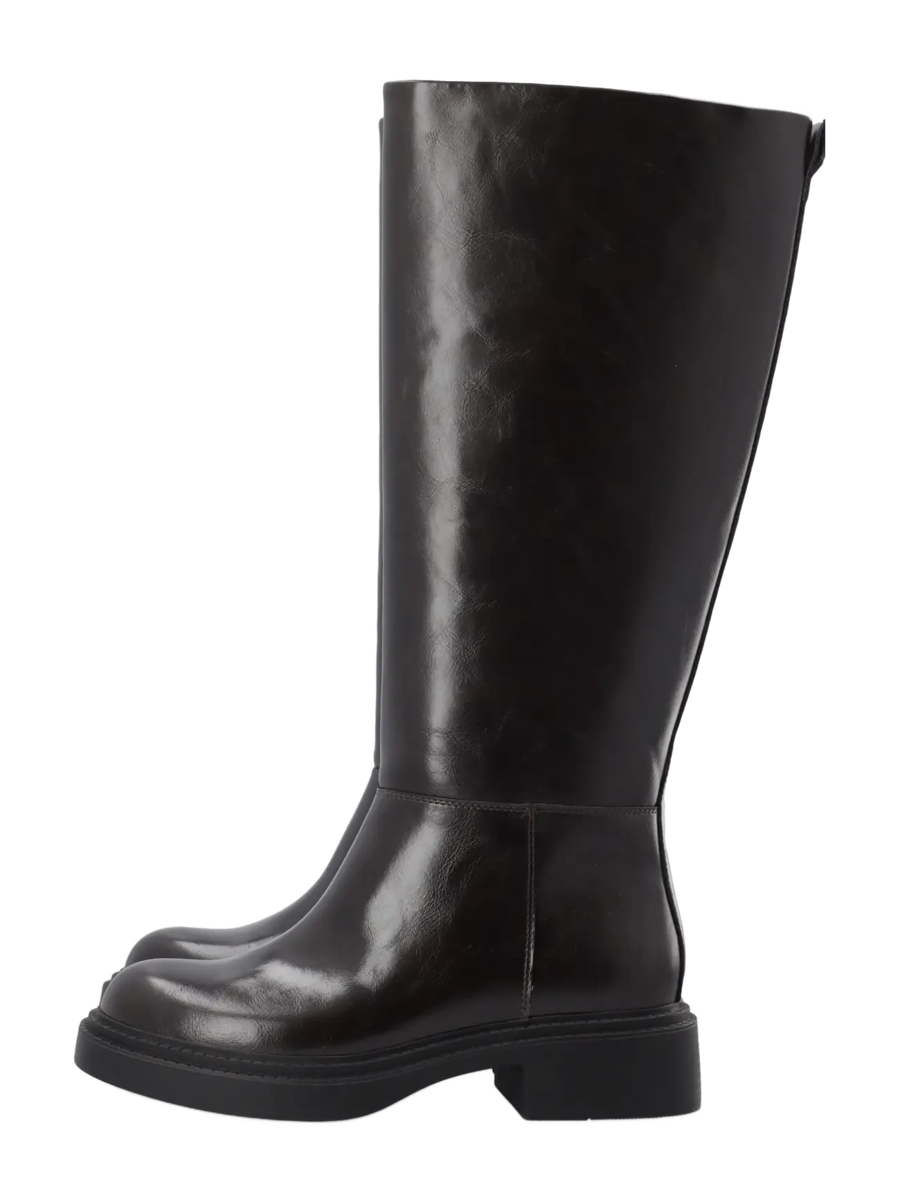 Bianco - BIAWILLOW Knee High Pull On Boot Faux Leather - knähöga stövlar - brown - 4
