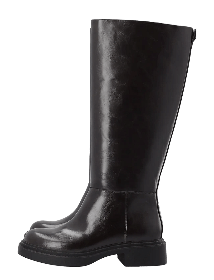 Bianco - BIAWILLOW Knee High Pull On Boot Faux Leather - knähöga stövlar - brown - 4