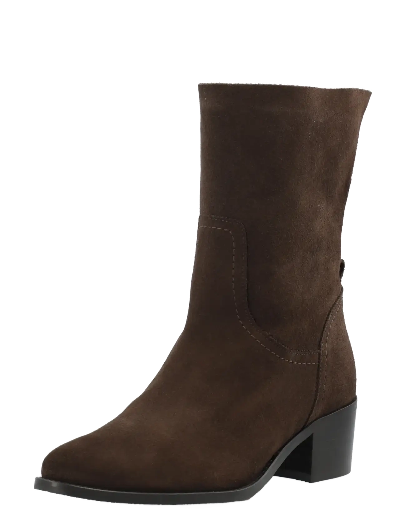 Bianco BIACAROL Mid Pull On Boot Oily Suede - Stiefel - BROWN / brown