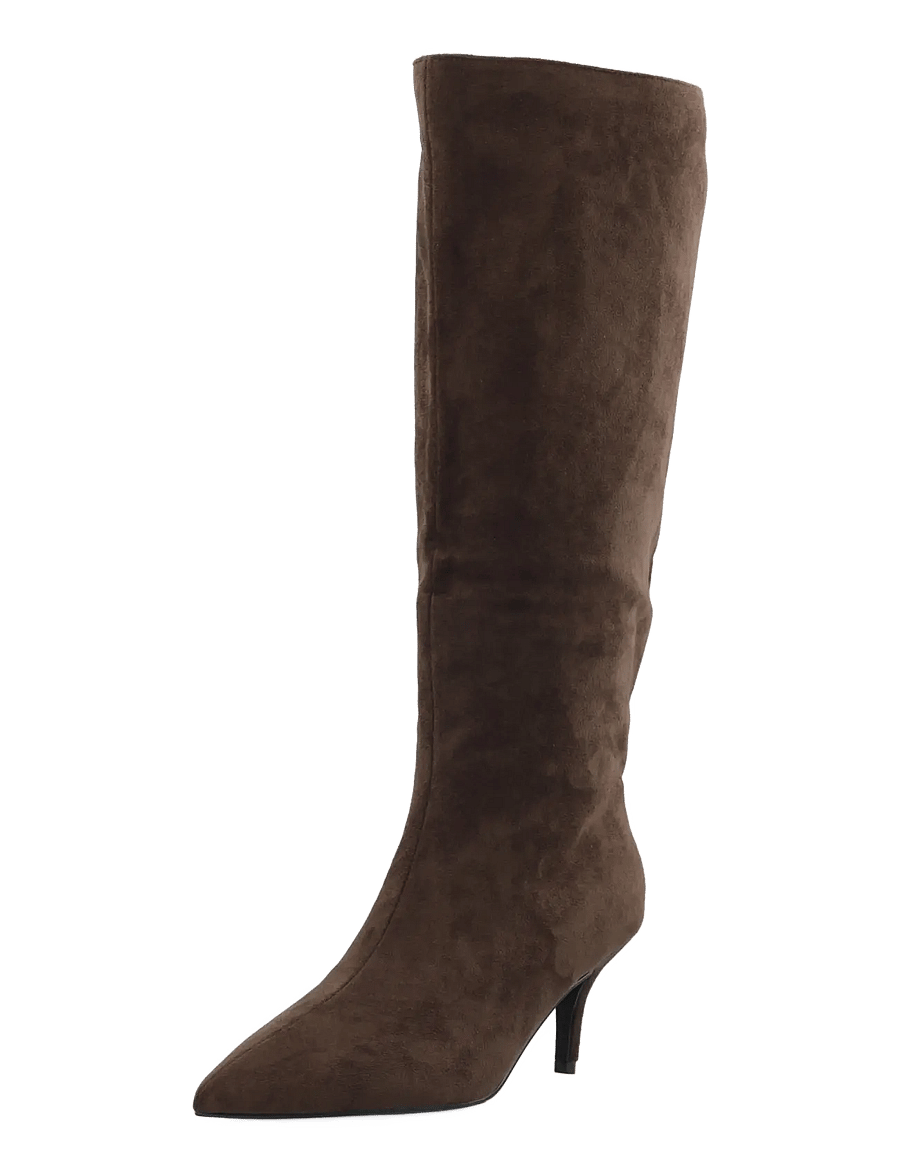 Bianco - BIATYRA Knee High Boot Faux Suede - põlveni saapad - brown - 0