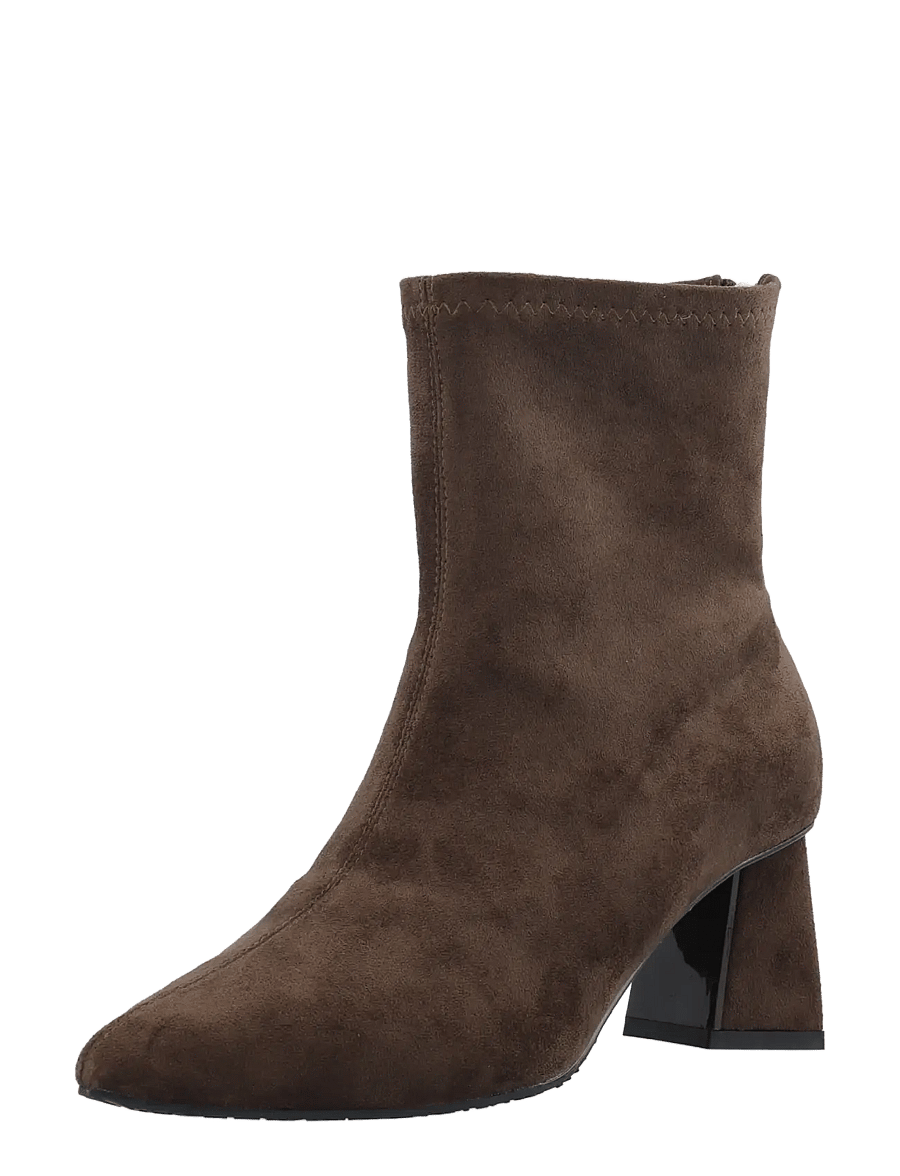 Bianco - BIAMARALYN Back Zip Boot Faux Suede - stövletter - brown - 0