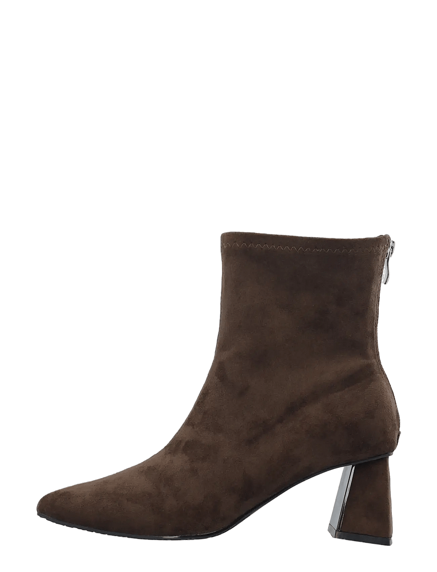 Bianco - BIAMARALYN Back Zip Boot Faux Suede - stövletter - brown - 1