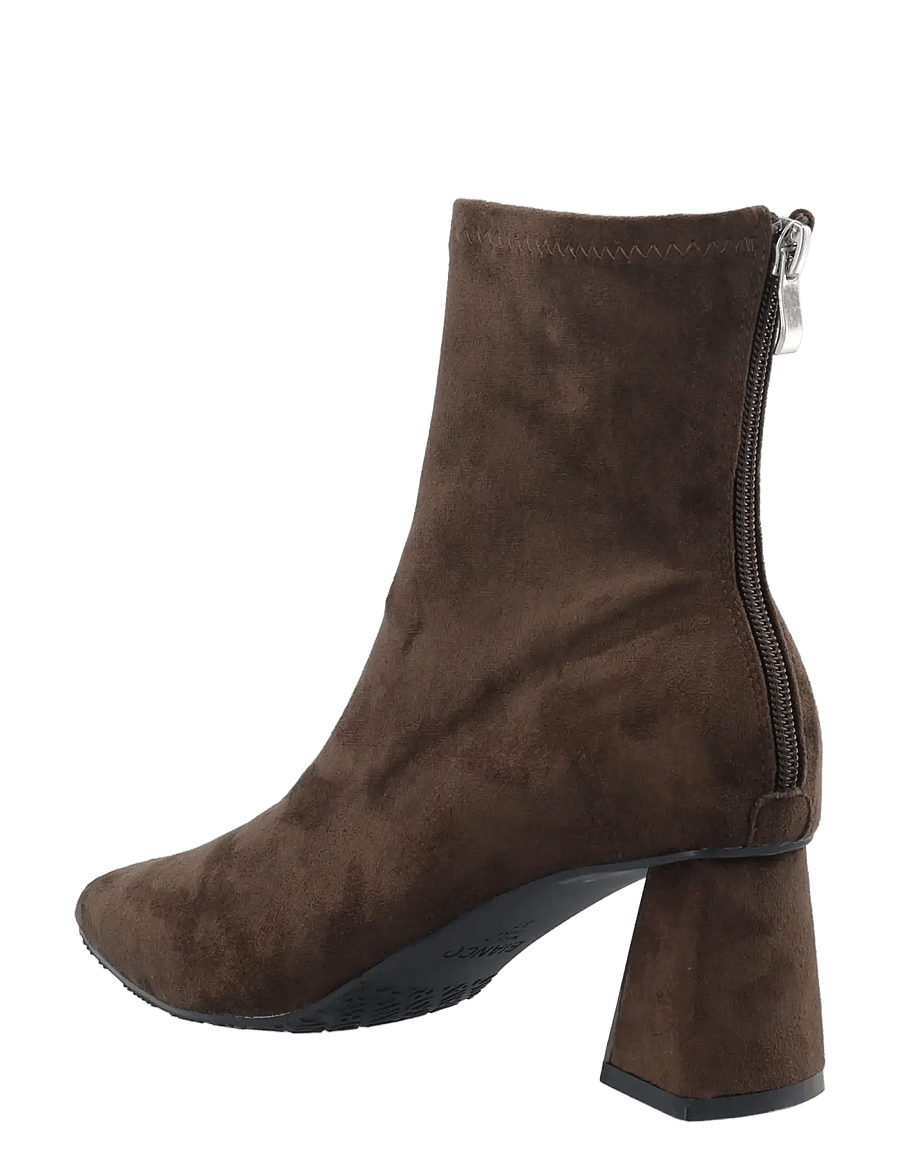 Bianco - BIAMARALYN Back Zip Boot Faux Suede - stövletter - brown - 2