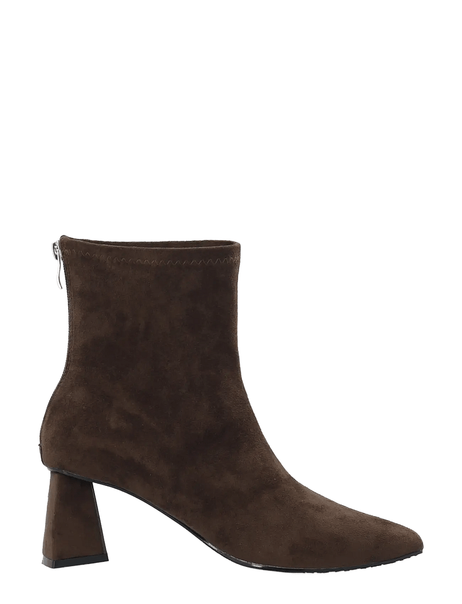 Bianco - BIAMARALYN Back Zip Boot Faux Suede - stövletter - brown - 3