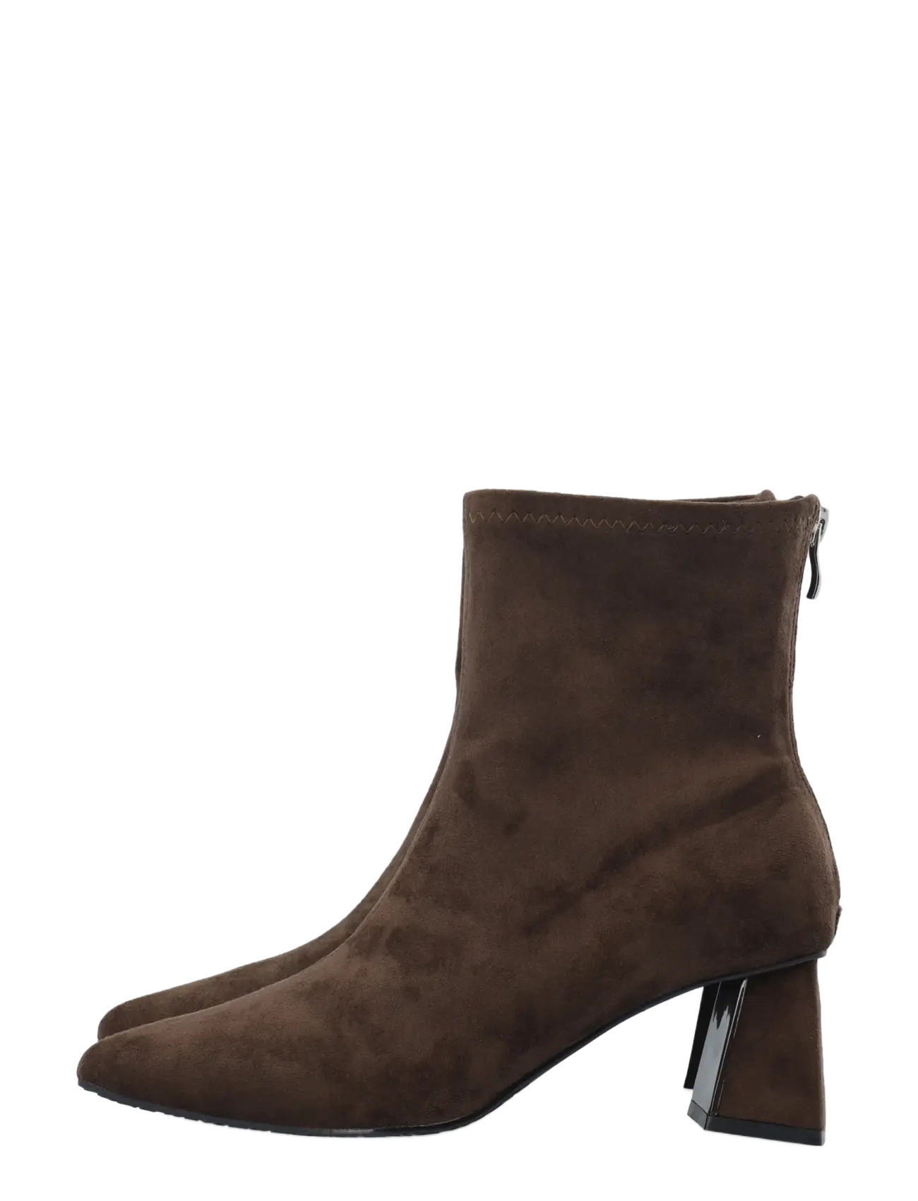 Bianco - BIAMARALYN Back Zip Boot Faux Suede - stövletter - brown - 5