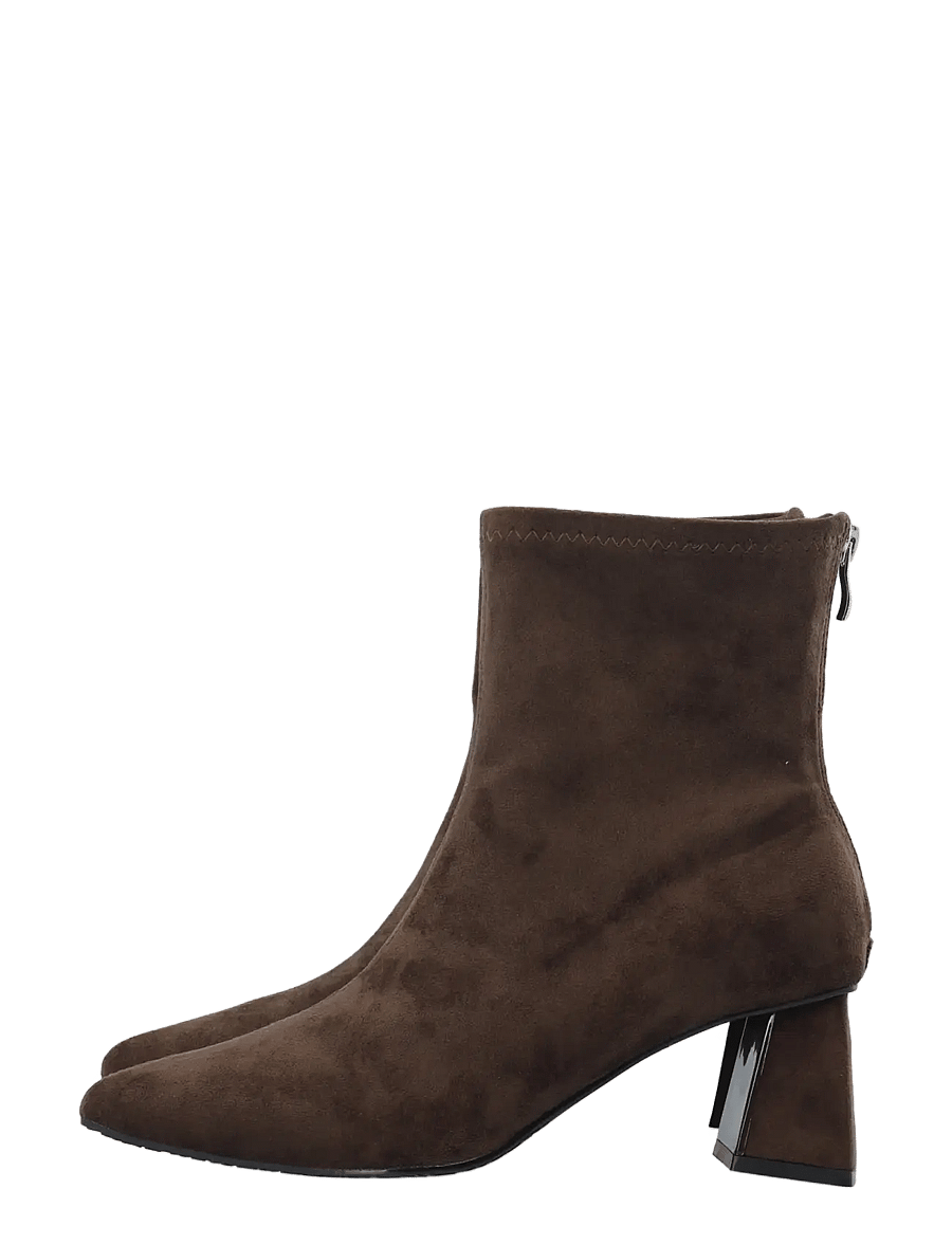 Bianco - BIAMARALYN Back Zip Boot Faux Suede - stövletter - brown - 5