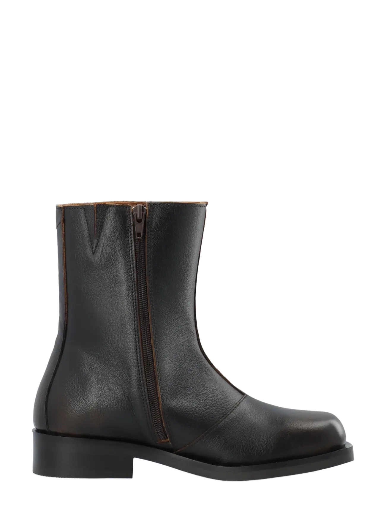 Bianco - BIABETTY Zip Boot Distressed Leather - brown - 3