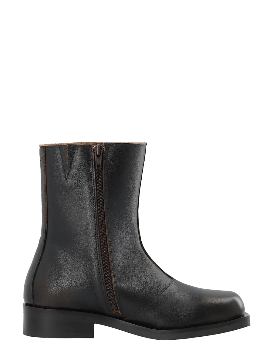 Bianco - BIABETTY Zip Boot Distressed Leather - brown - 3