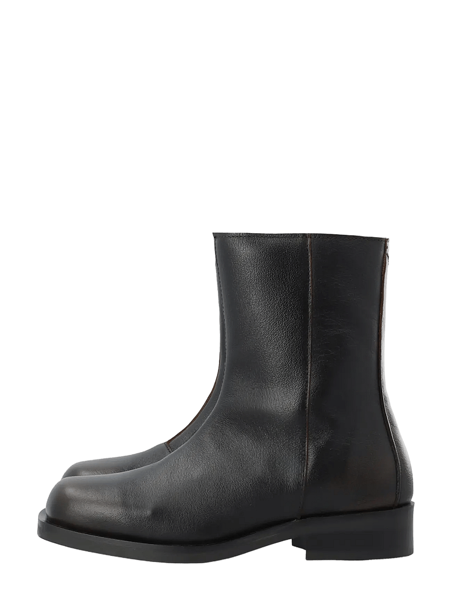 Bianco - BIABETTY Zip Boot Distressed Leather - brown - 5