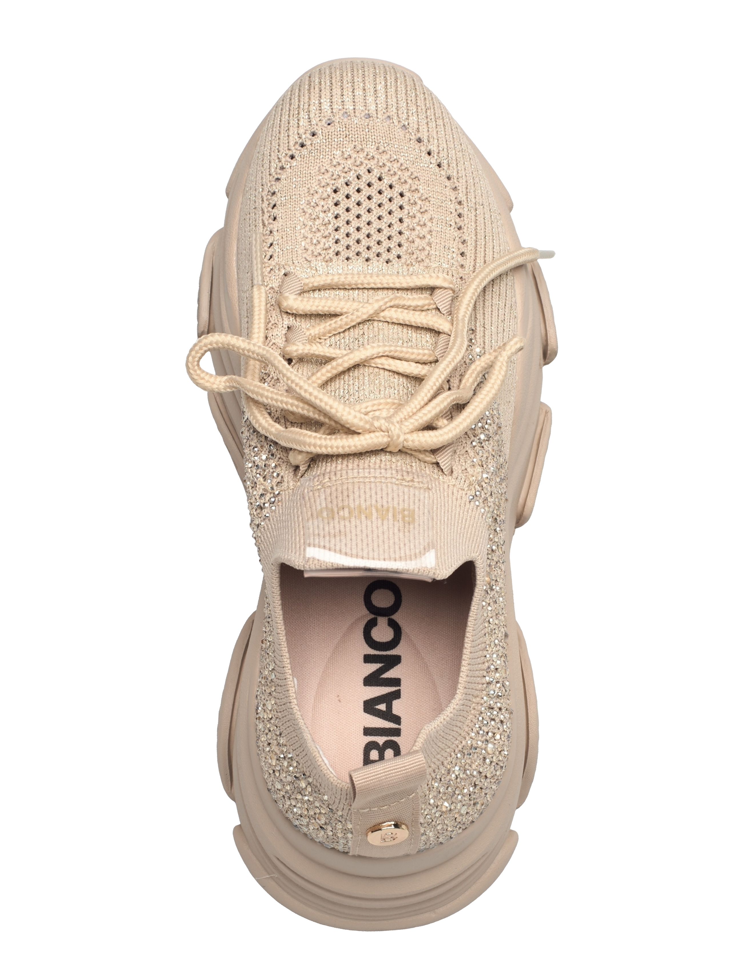 Bianco - BIAVEGAS Rhinestone Sneaker Flyknit - chunky sneaker - nougat - 3