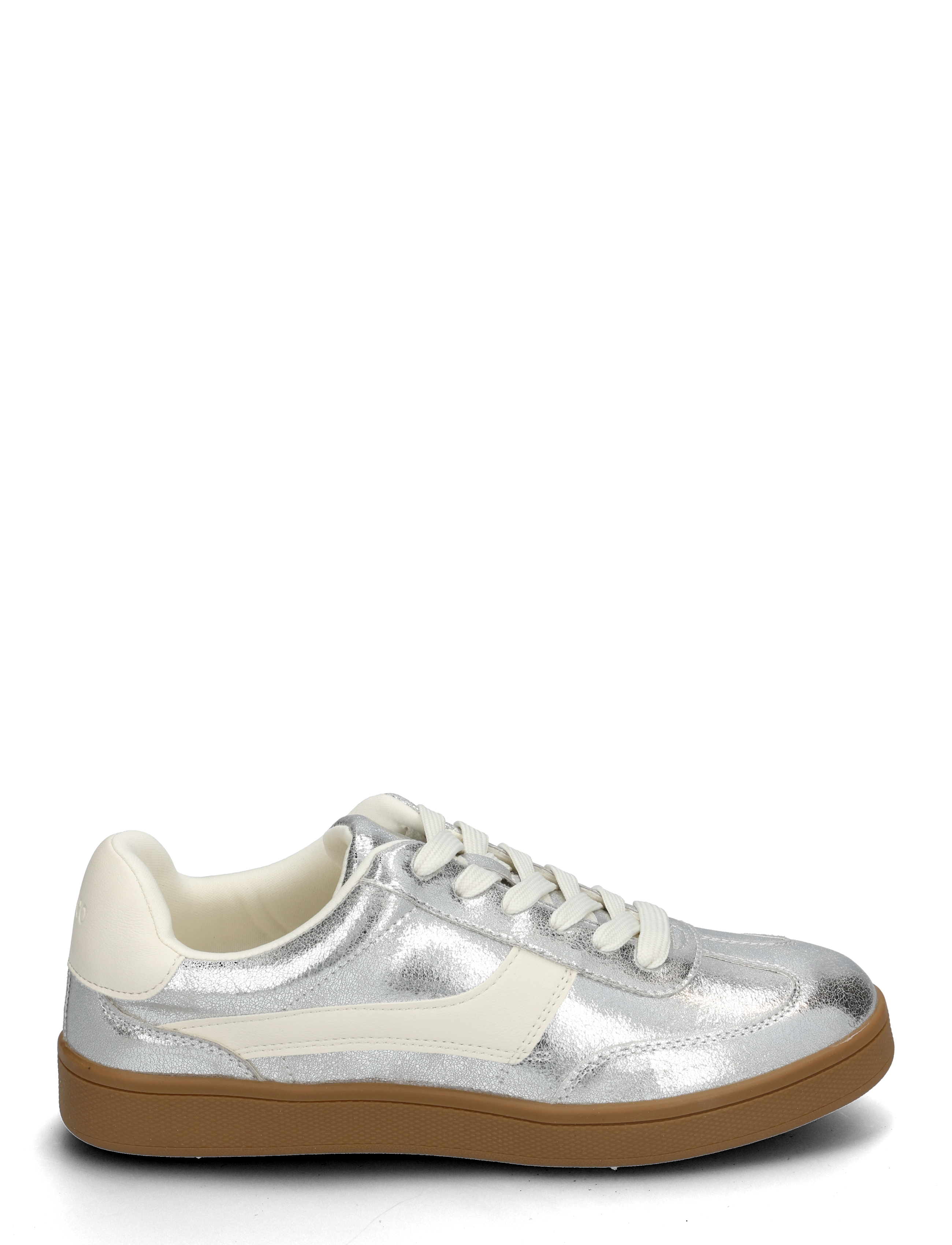 Bianco - BIABERLIN Sneaker Faux Leather - lágir strigaskór - silver - 2