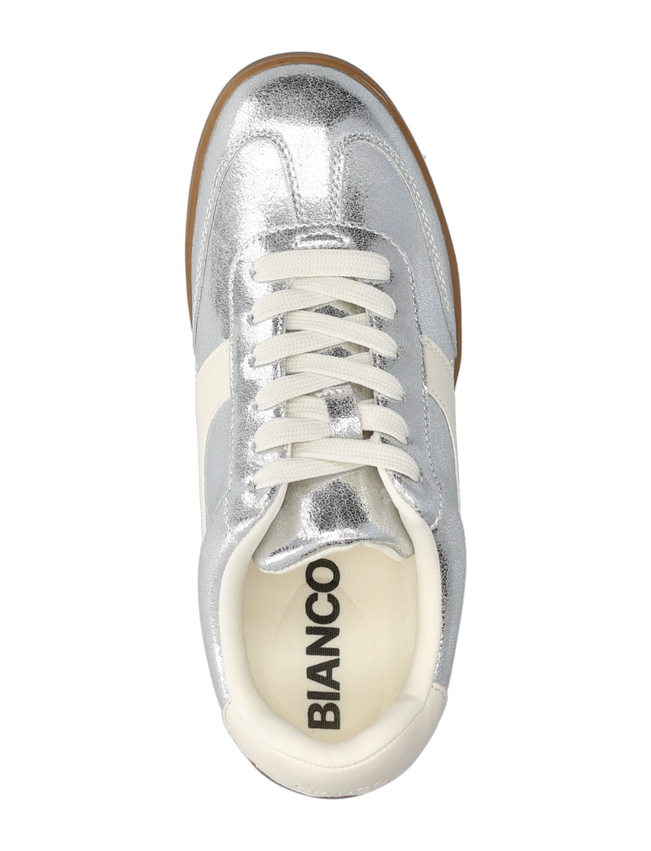 Bianco - BIABERLIN Sneaker Faux Leather - lágir strigaskór - silver - 4