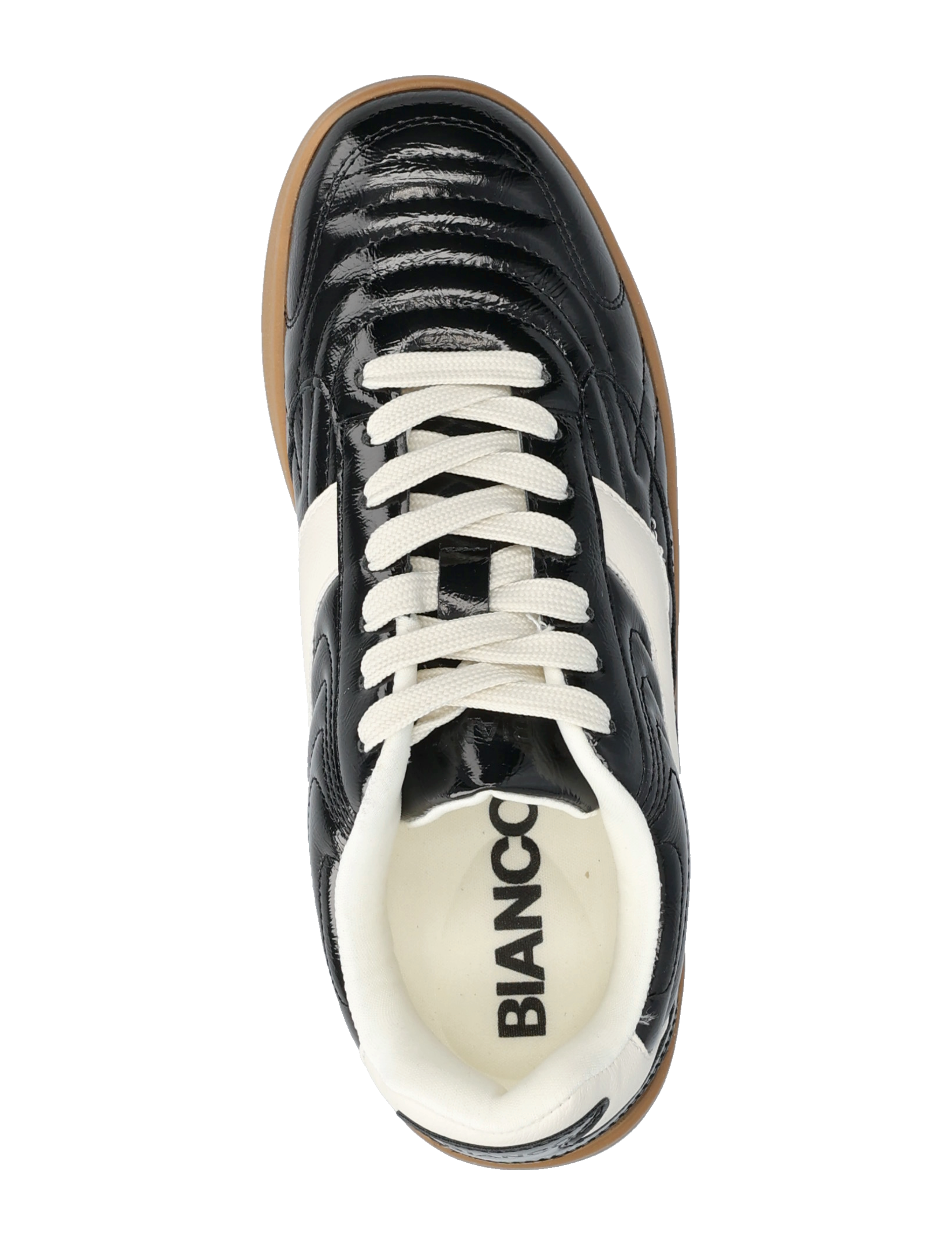 Bianco - BIABERLIN Padded Sneaker Faux Leather - lave sneakers - black/black patent - 3