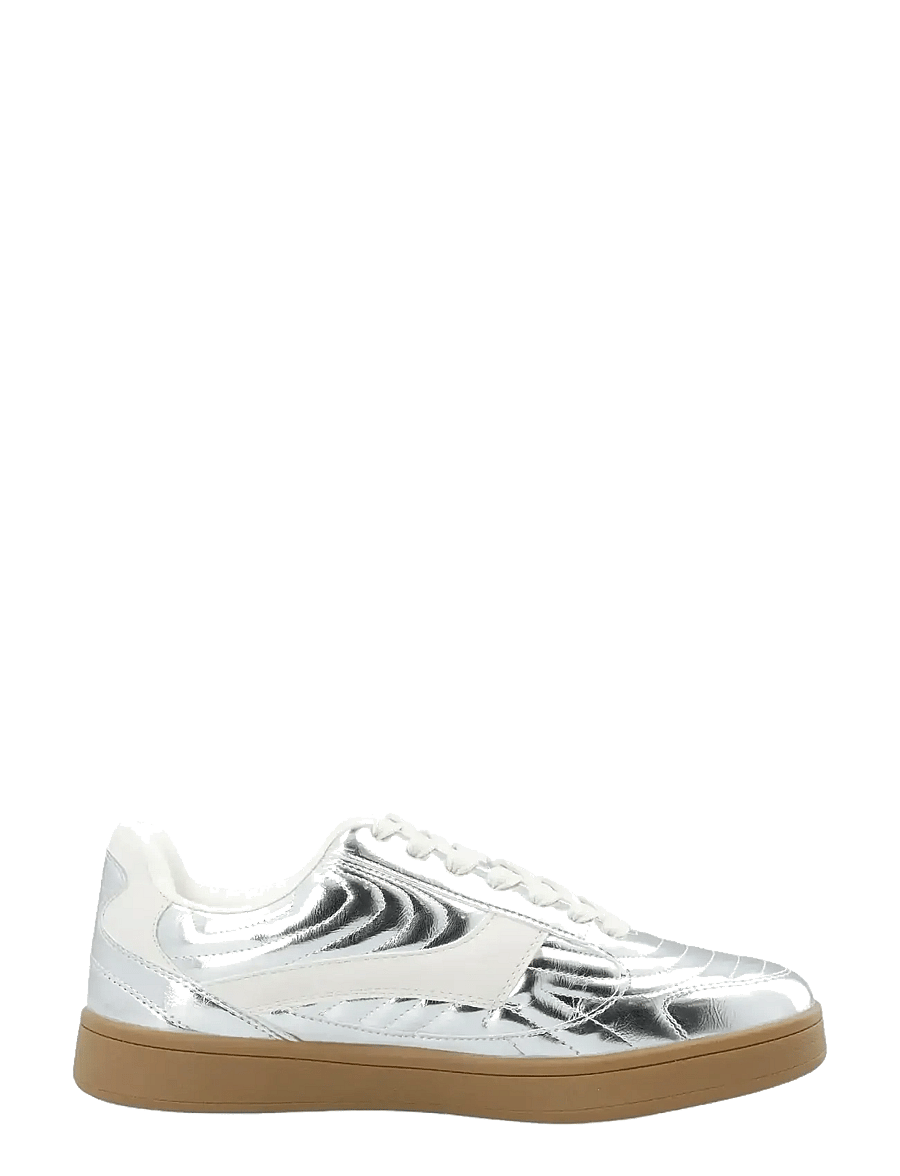Bianco - BIABERLIN Padded Sneaker Faux Leather - låga sneakers - silver mirror - 0
