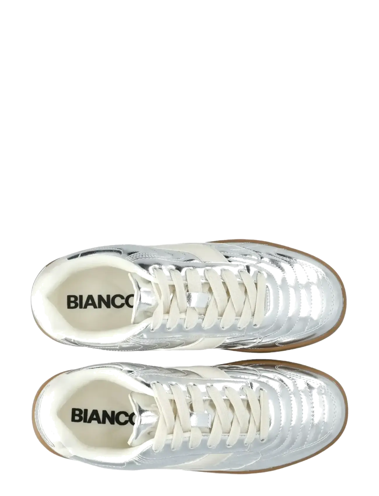 Bianco - BIABERLIN Padded Sneaker Faux Leather - ikdienas apavi ar pazeminātu augšdaļu - silver mirror - 4