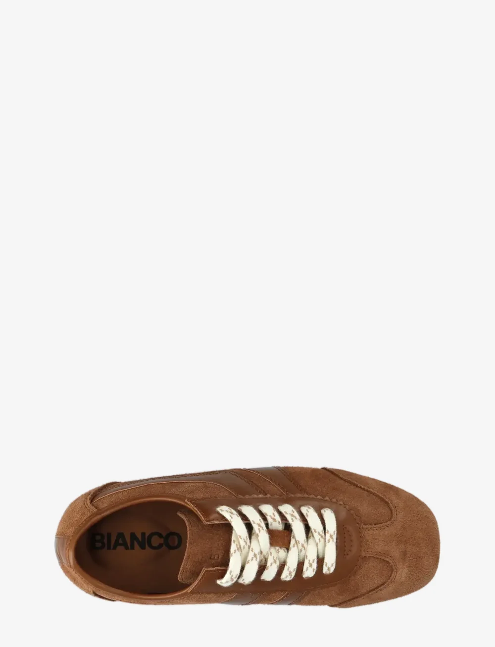 Bianco - BIAFREDE Sneaker Suede & Faux Leather - sutvirtinimas - cognac - 4