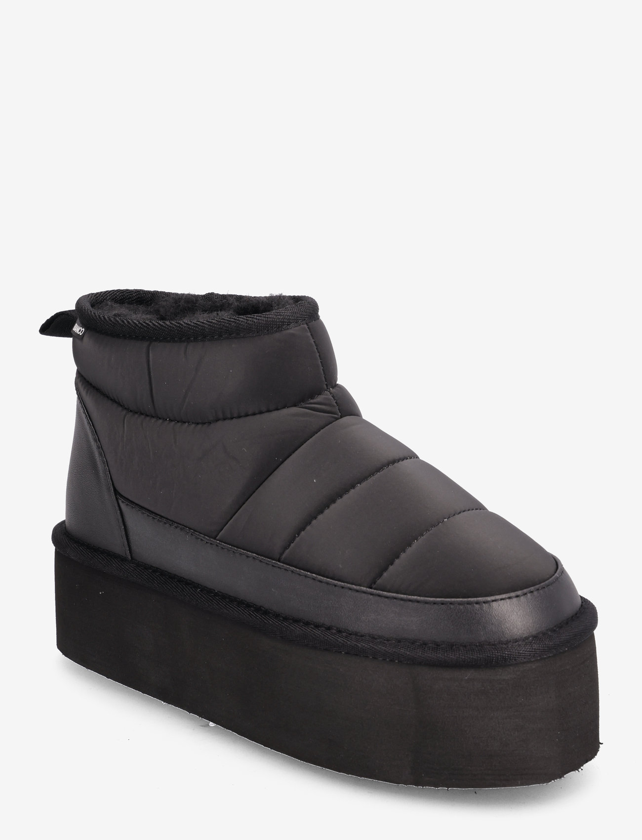 Bianco - BIASNOW Flatform Quilted Nylon - varmeforede sko - black - 0