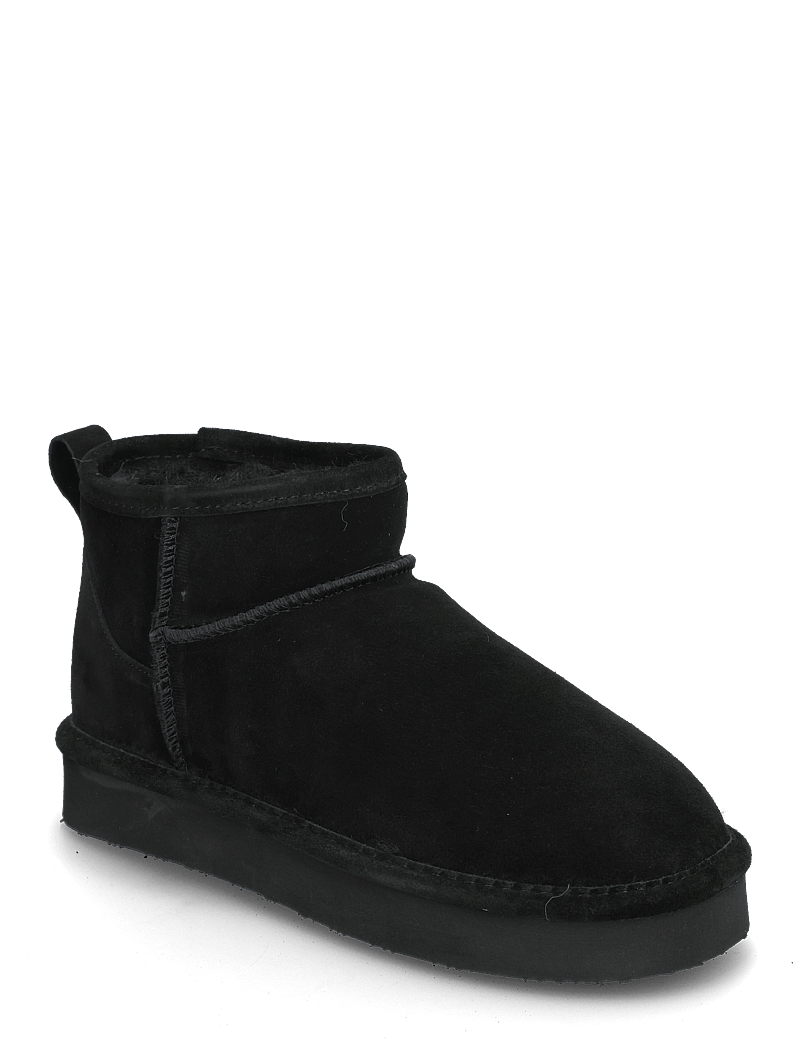 Bianco - BIASNOW Flatform Ankle Boot Suede - teddy boots - black - 0