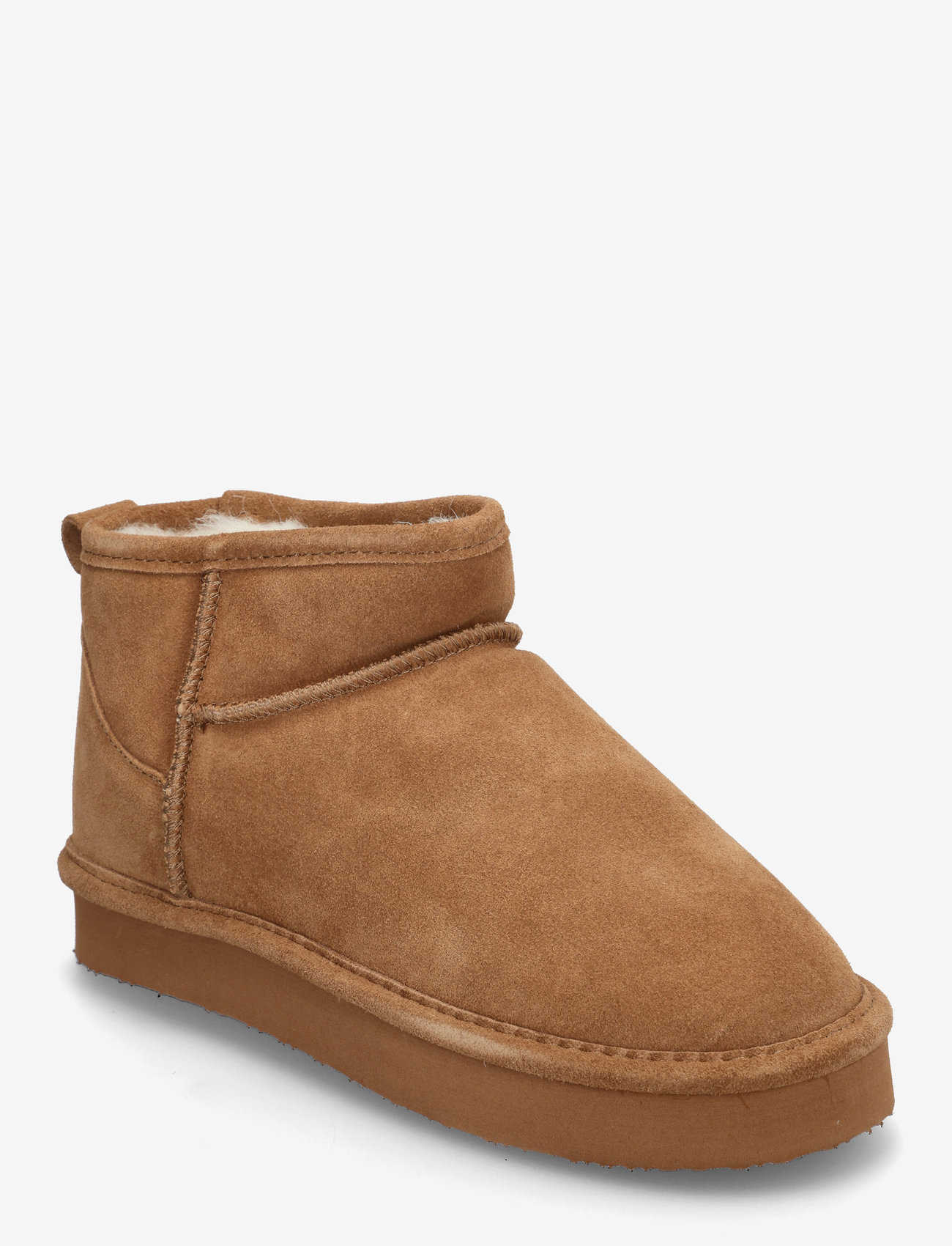 Bianco - BIASNOW Flatform Ankle Boot Suede - naised - cognac - 0