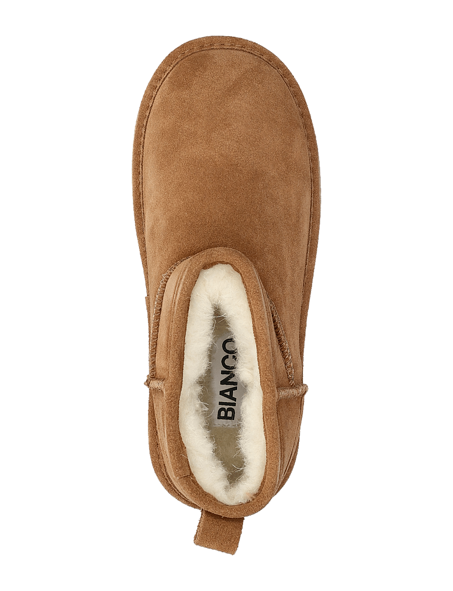 Bianco - BIASNOW Flatform Ankle Boot Suede - teddy-saapad - cognac - 3