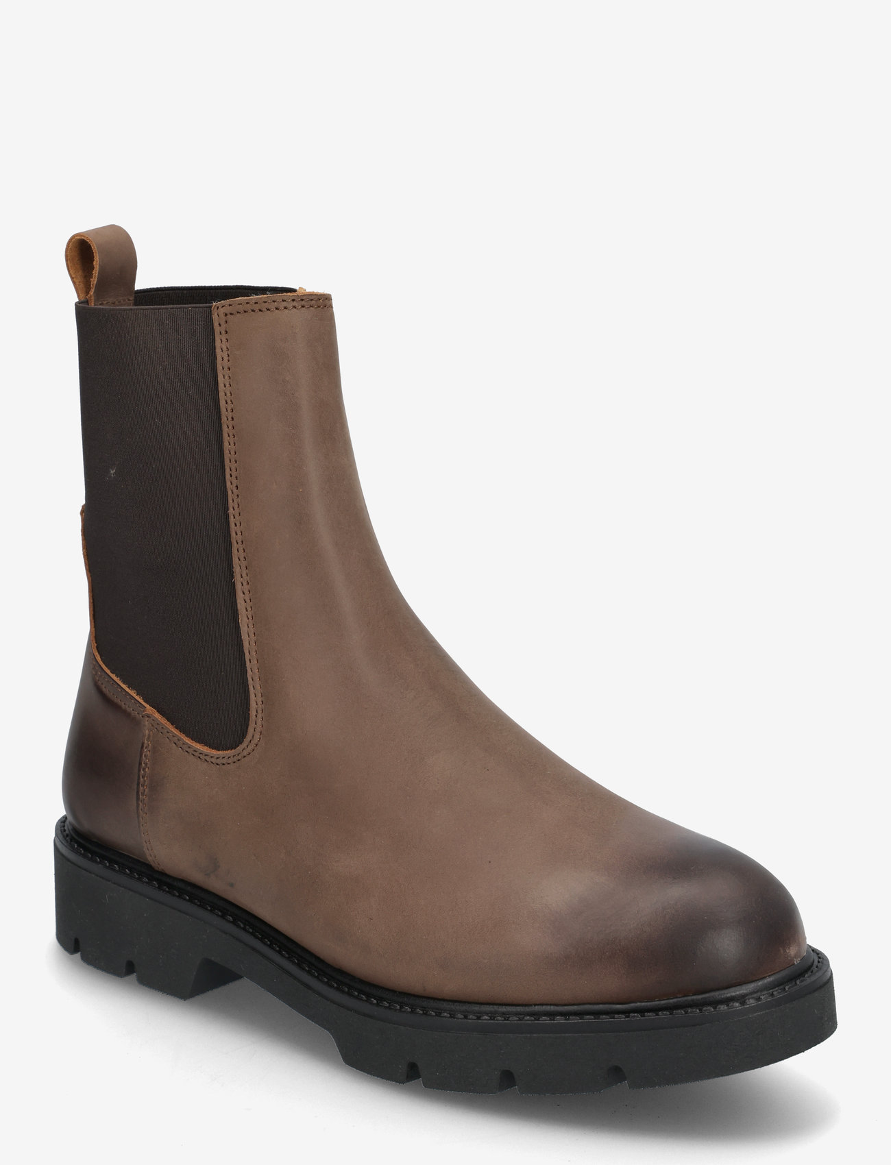 Bianco - BIAOTHILIA Warmlined Chelsea Boot Waxed Leather - winter shoes - dark brown - 0