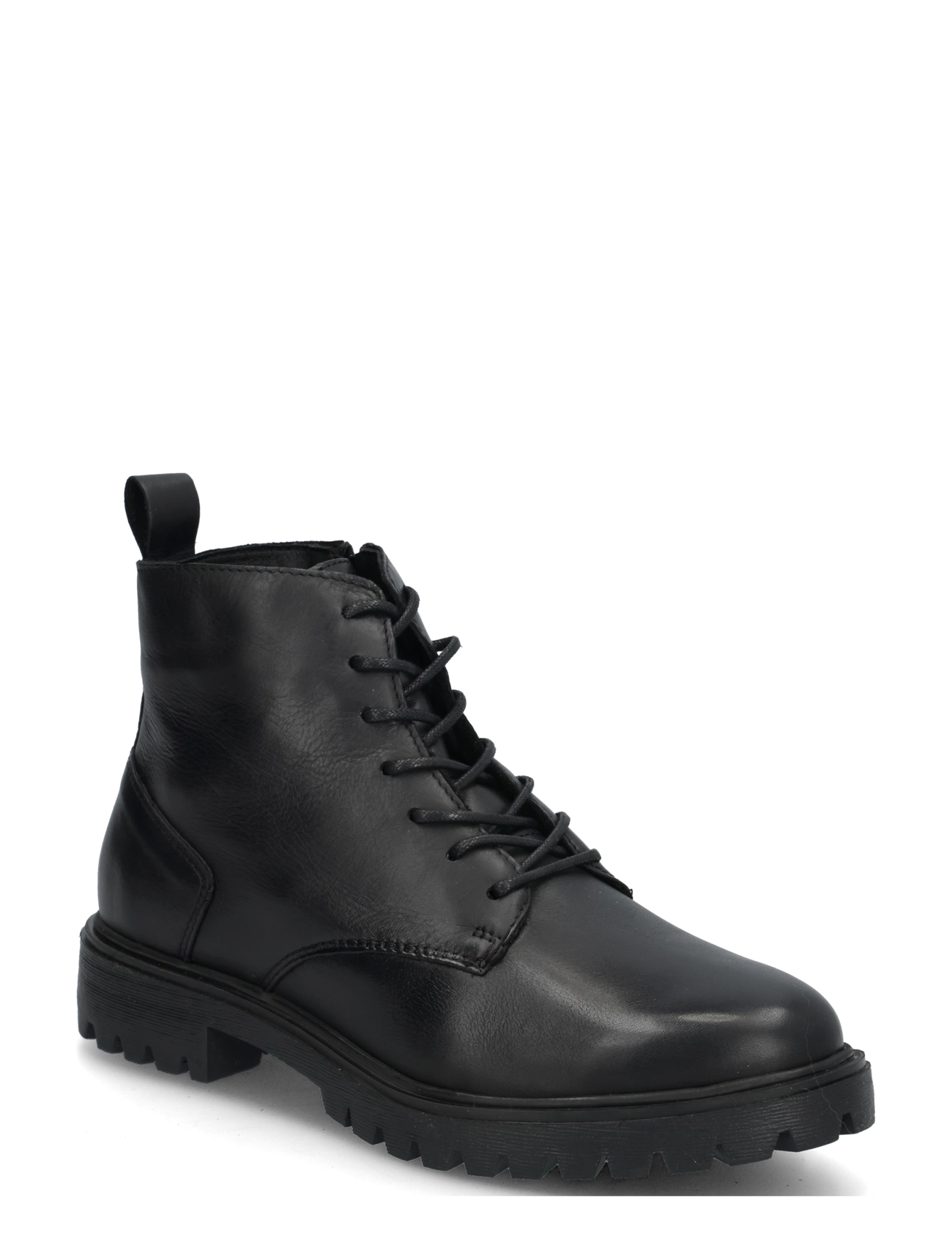 Bianco BIAGINA Warmlined Lace Up Boot Smooth Leather - BIANCO - BLACK / black