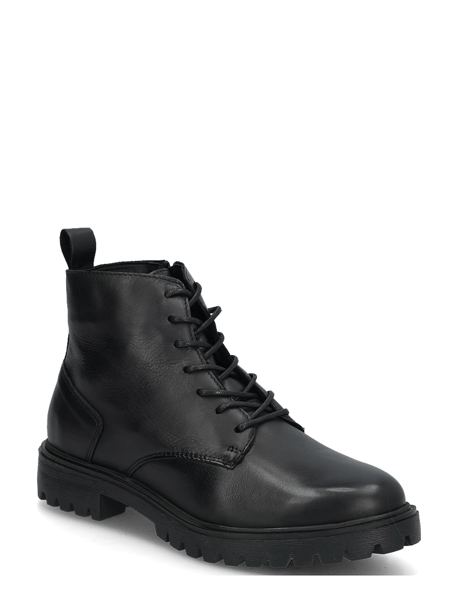 Bianco - BIAGINA Warmlined Lace Up Boot Smooth Leather - kängor - black - 0