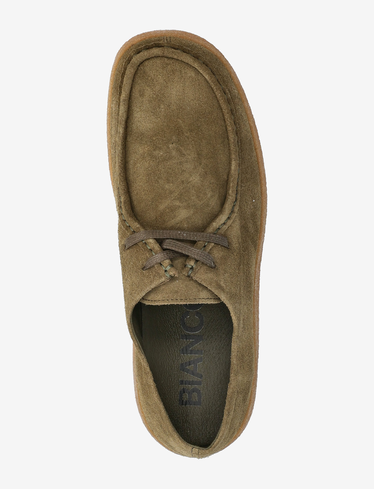 Bianco - BIAASHER Moc Toe Lace Up Shoe Suede - olive - 3