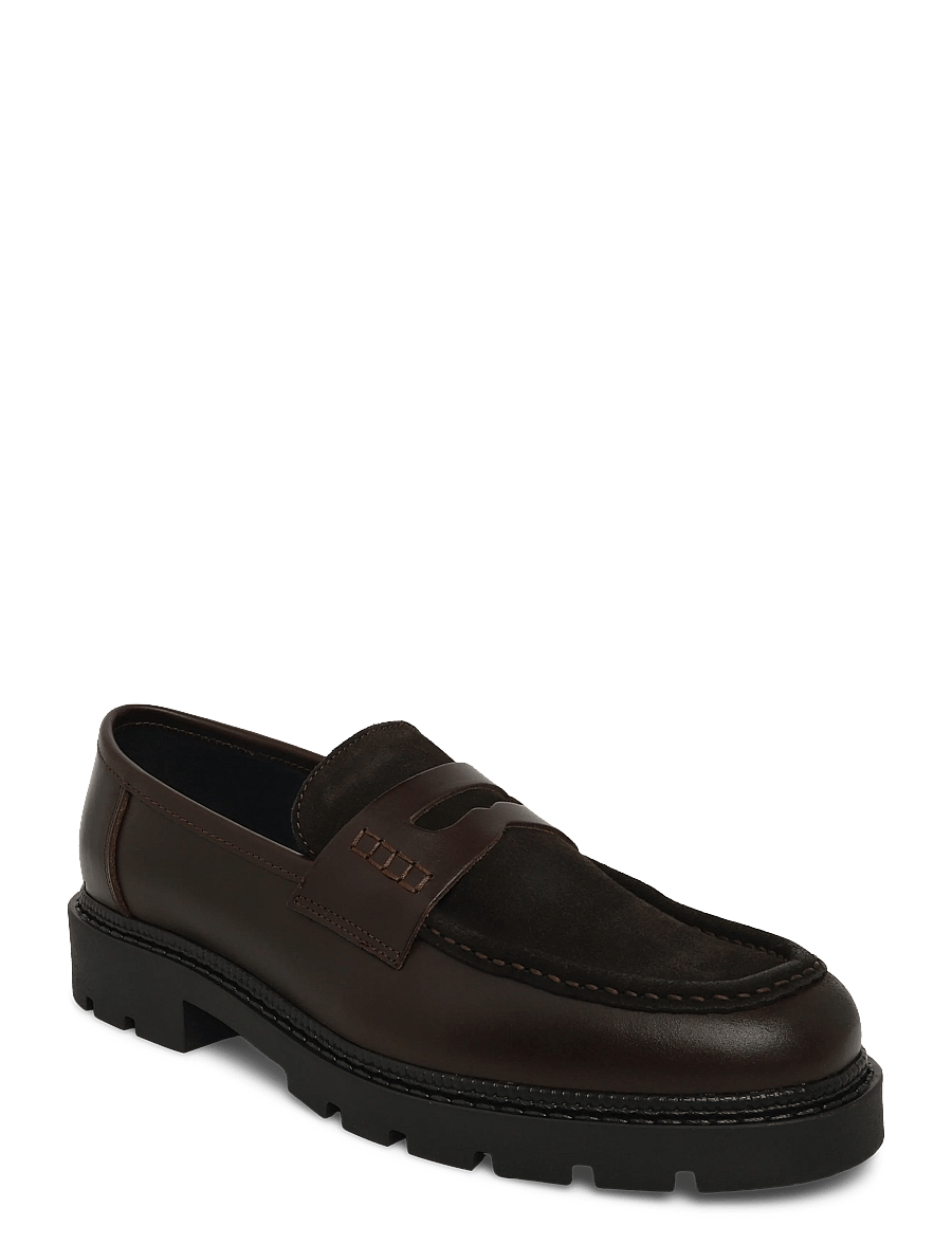 Bianco - BIAJEFF Penny Loafer Leather Mix - kollektionen - brown mix - 0
