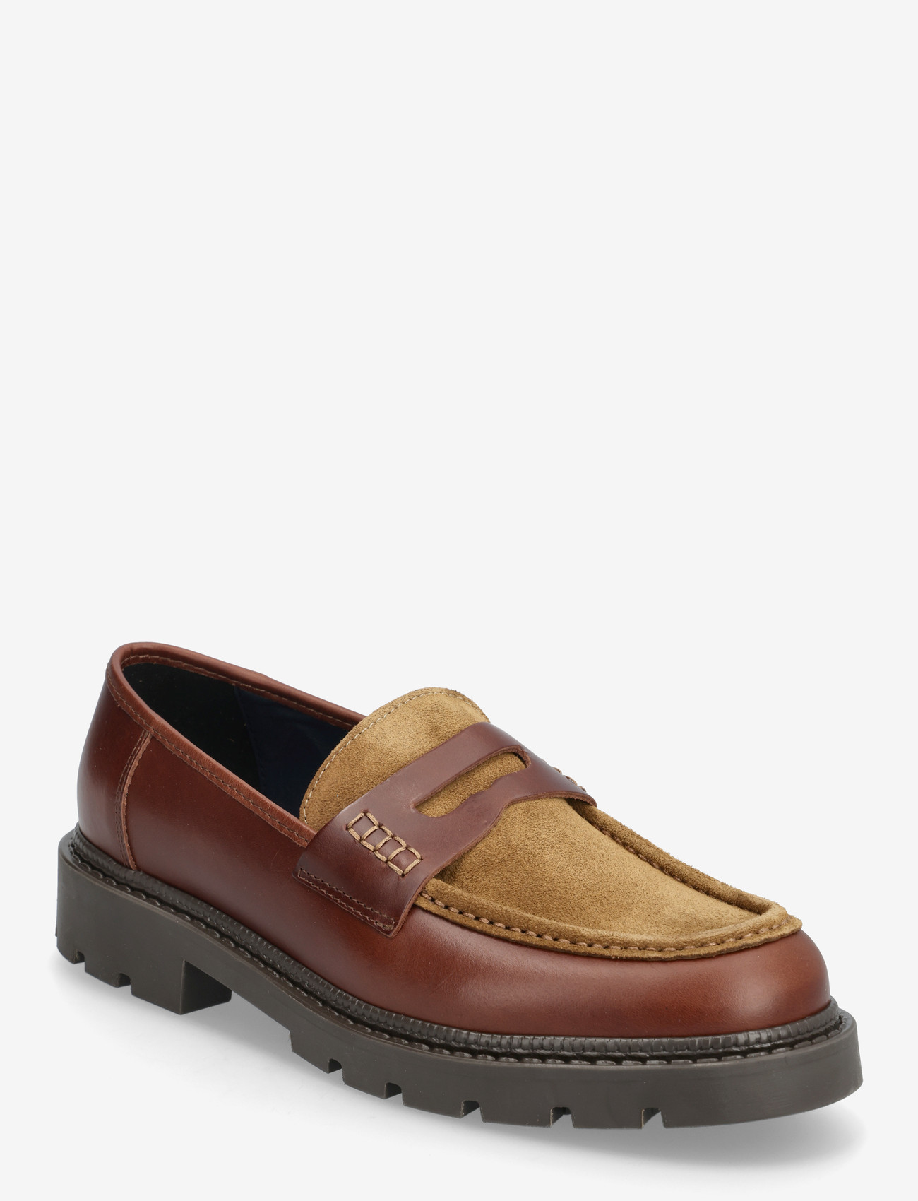 Bianco - BIAJEFF Penny Loafer Leather Mix - kollektionen - tan mix - 0