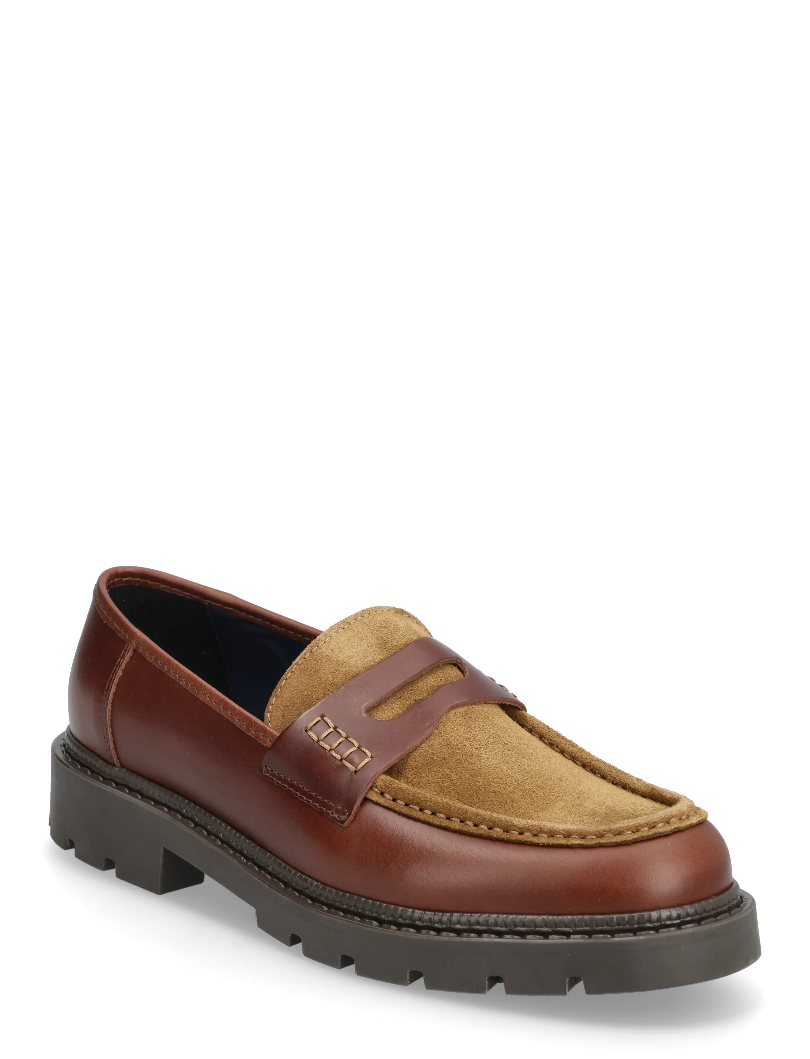 Bianco BIAJEFF Penny Loafer Leather Mix - Shoes - TAN MIX / brown