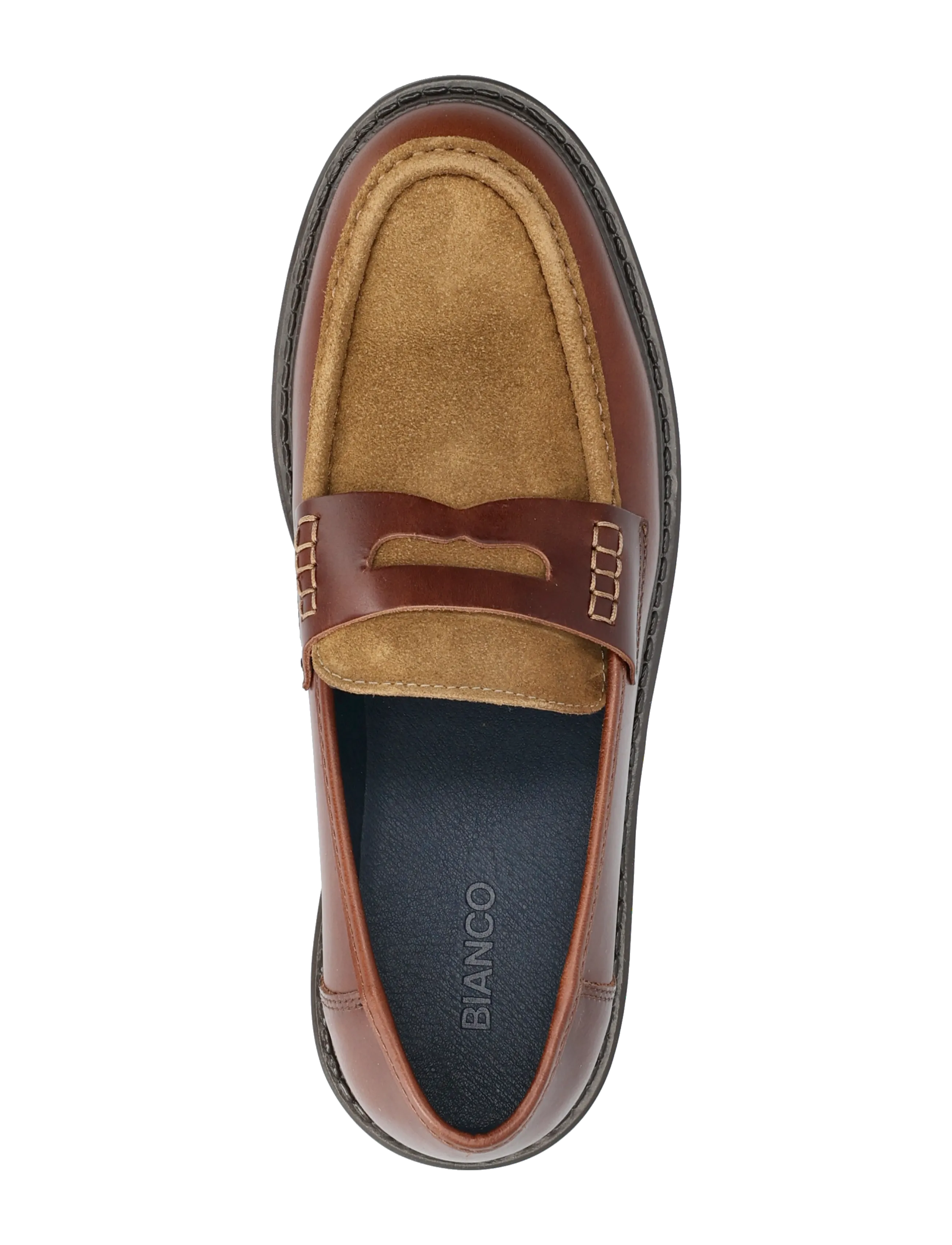 Bianco - BIAJEFF Penny Loafer Leather Mix - kollektioner - tan mix - 3