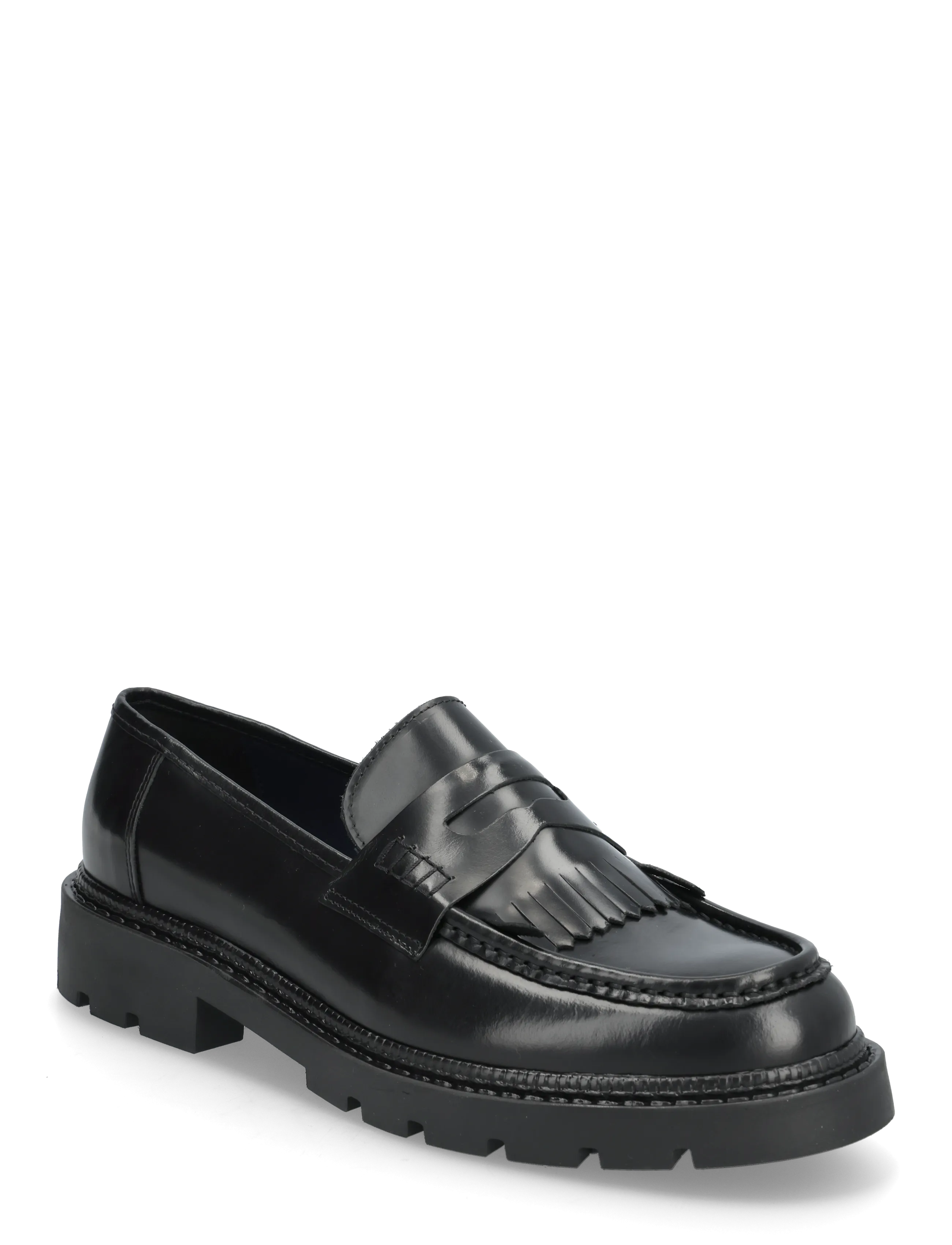 Bianco Biajeff Fringe Loafer Polido, 40, Black, Sko > Hyttesko, Herre