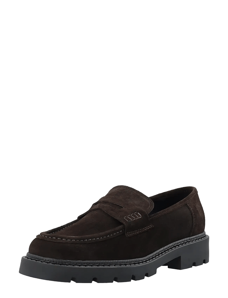 Bianco - BIAJEFF Penny Loafer Oily Suede - kollektionen - dark brown - 1