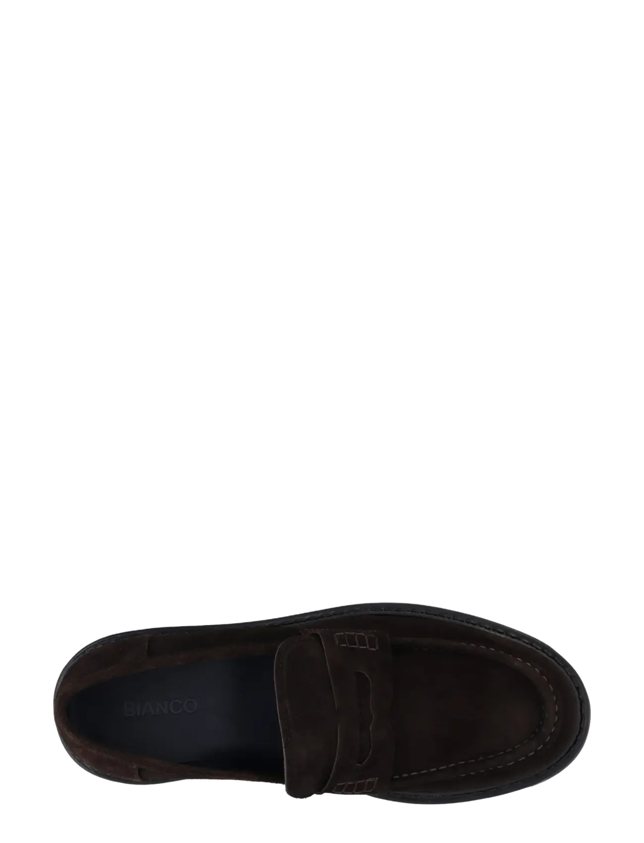 Bianco - BIAJEFF Penny Loafer Oily Suede - dark brown - 5