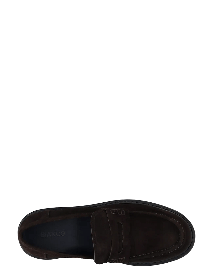 Bianco - BIAJEFF Penny Loafer Oily Suede - kollektionen - dark brown - 5