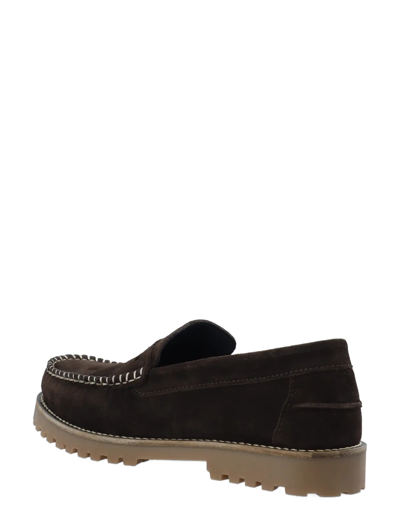 Bianco - BIAGREG Penny Loafer Stitched Moc Suede - moc toe sko - dark brown - 2
