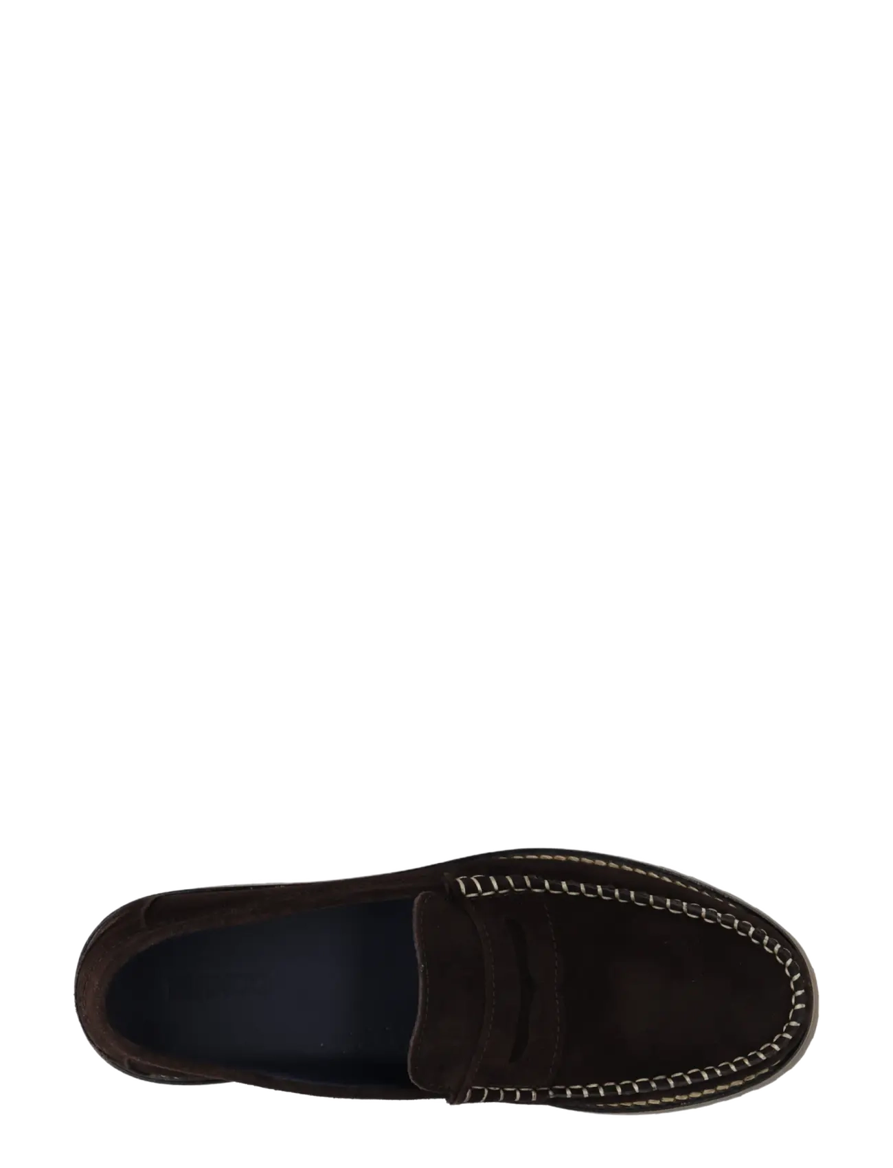 Bianco - BIAGREG Penny Loafer Stitched Moc Suede - moc toe sko - dark brown - 4