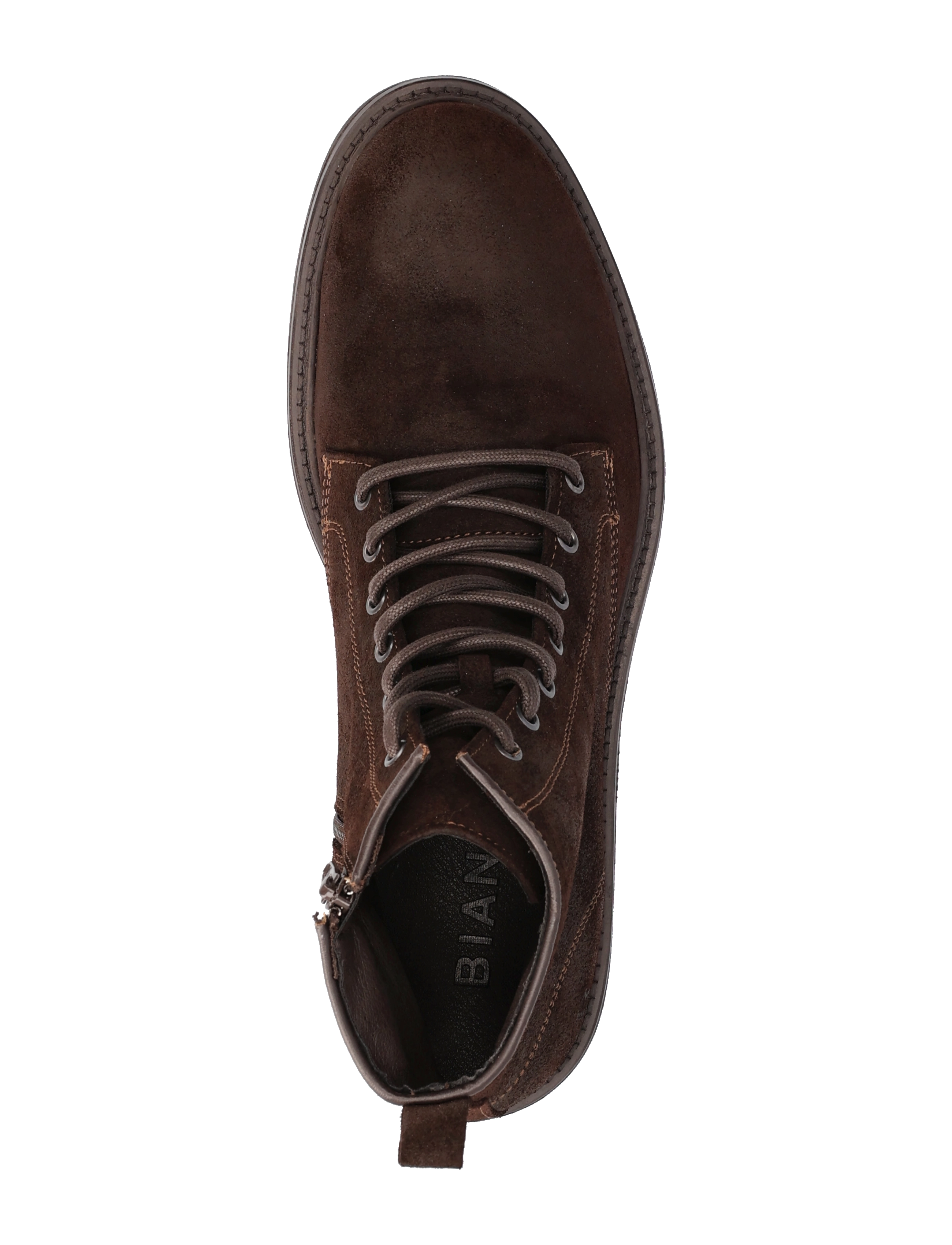 Bianco - BIAPETER Lace Up Boot Suede - dark brown - 3