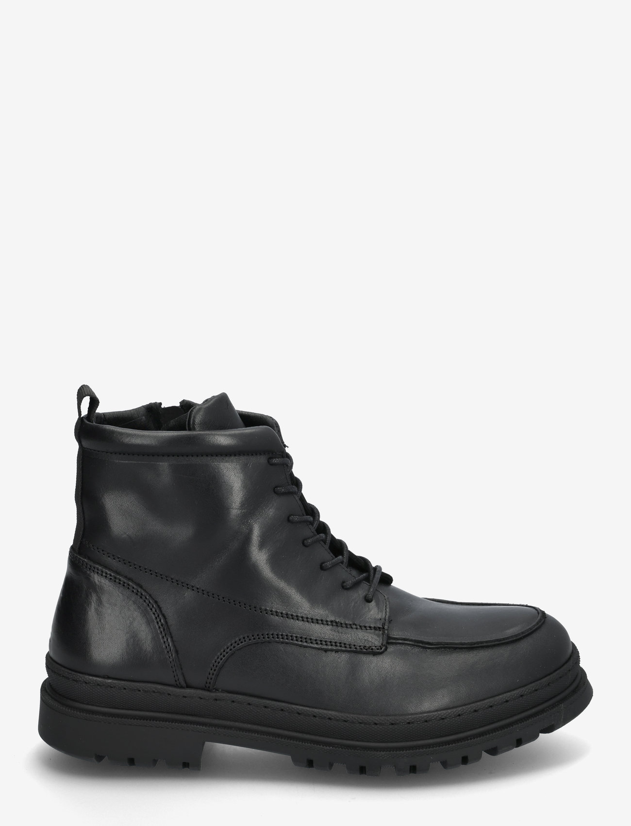 Bianco - BIAGRANT Moc Toe Lace Up Boot Tumbled Leather - black - 1