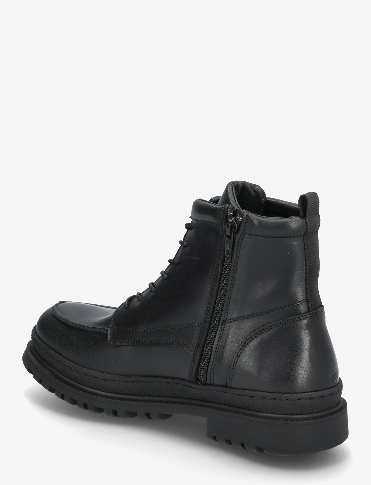 Bianco - BIAGRANT Moc Toe Lace Up Boot Tumbled Leather - black - 2