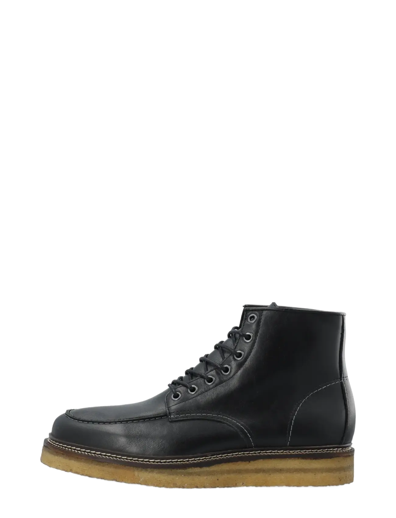 Bianco - BIAJESPER Moc Toe Boot Waxed Leather - schnürboots - black - 1