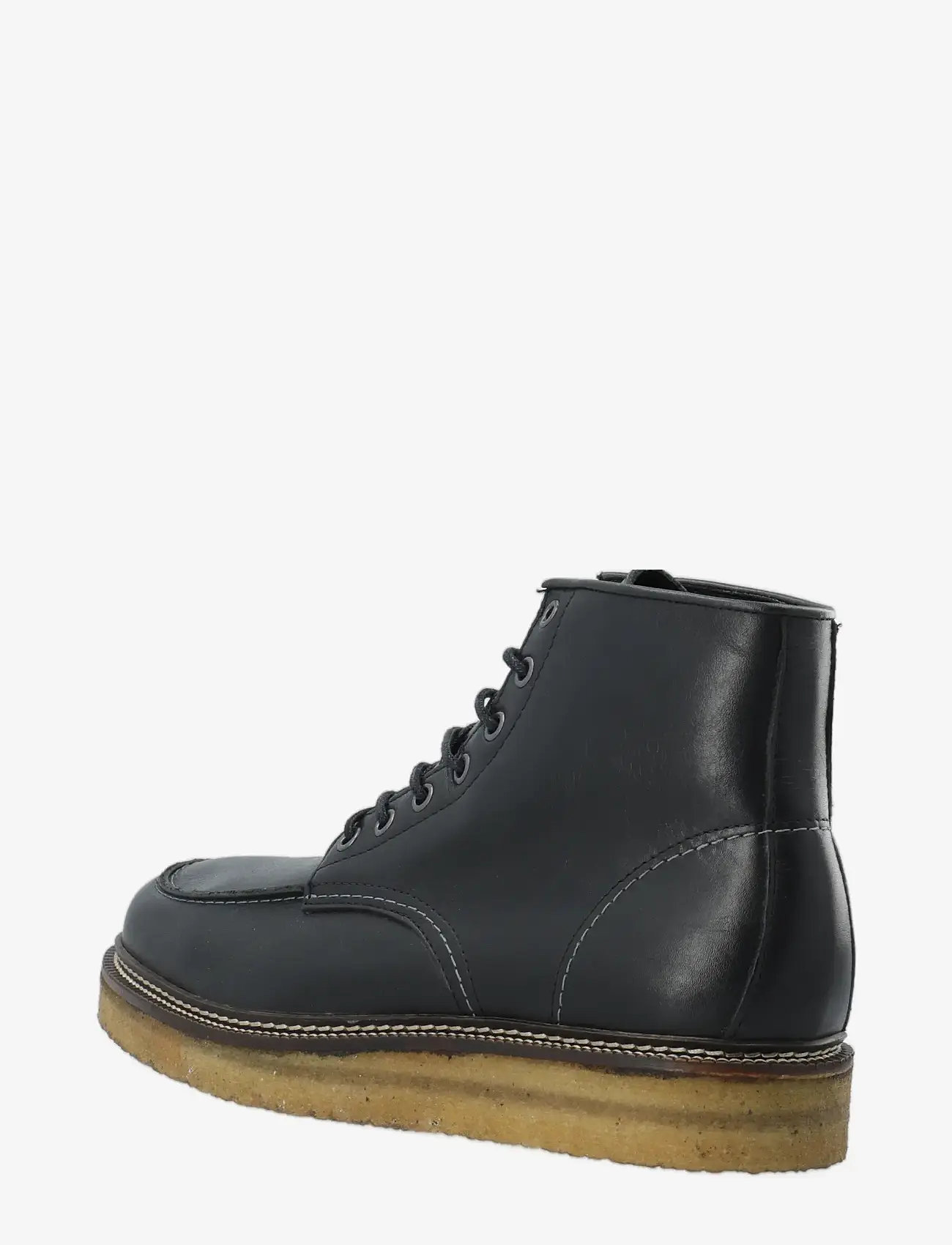 Bianco - BIAJESPER Moc Toe Boot Waxed Leather - kängor med snörning - black - 2