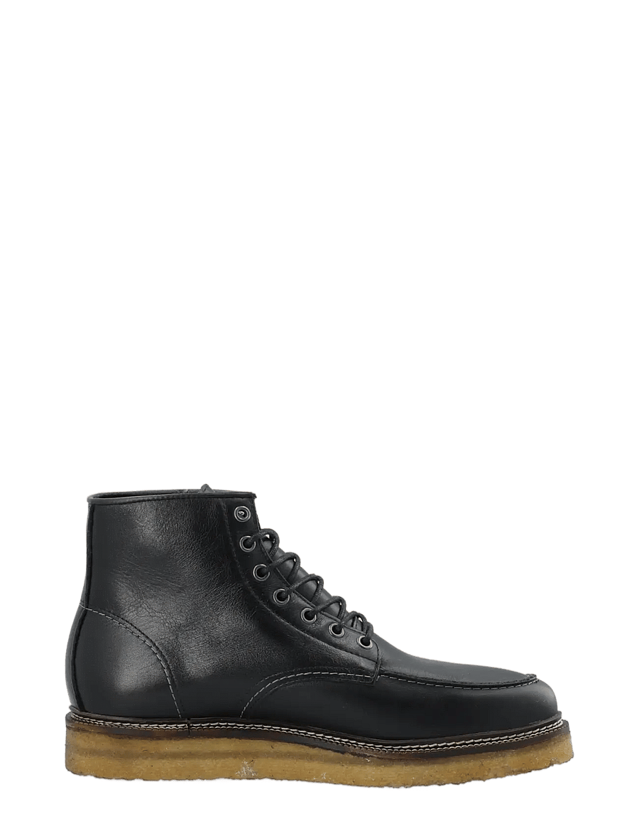 Bianco - BIAJESPER Moc Toe Boot Waxed Leather - schnürstiefel - black - 3